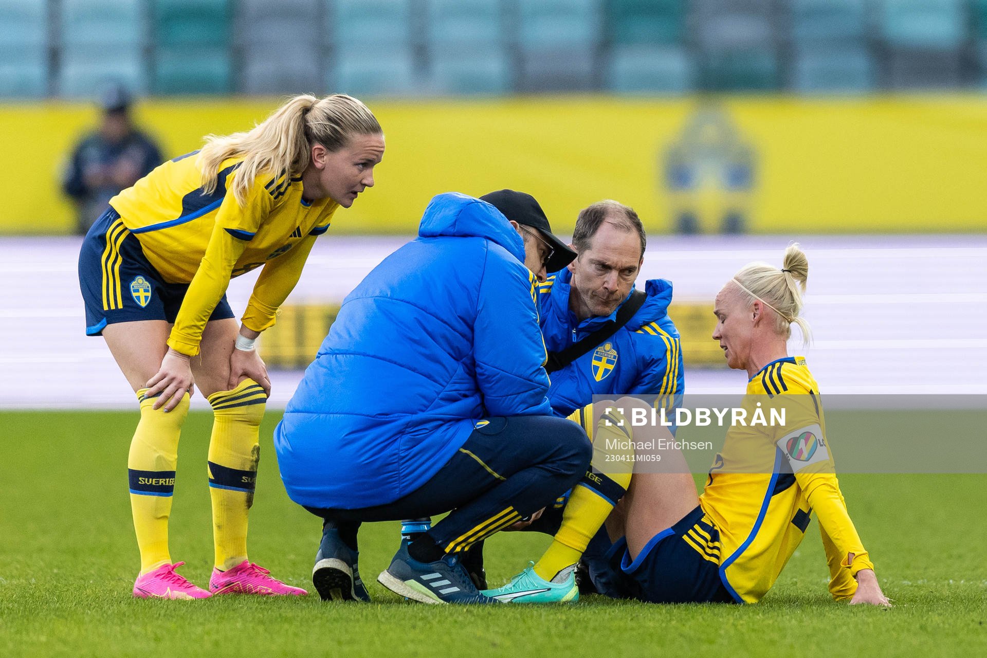 Caroline Seger of Sweden is injured