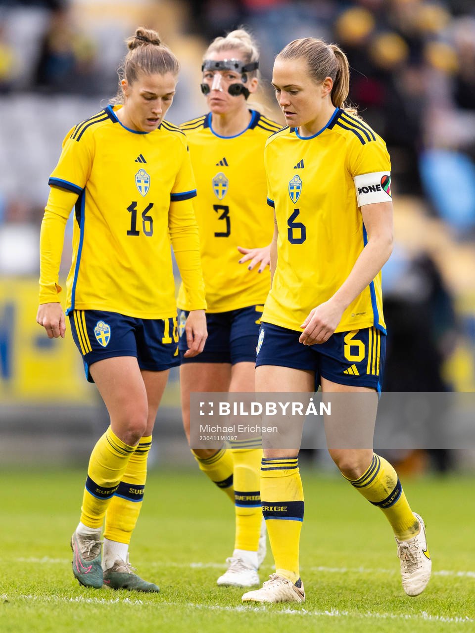 Filippa Angeldahl, Linda Sembrant and Magdalena Eriksson of