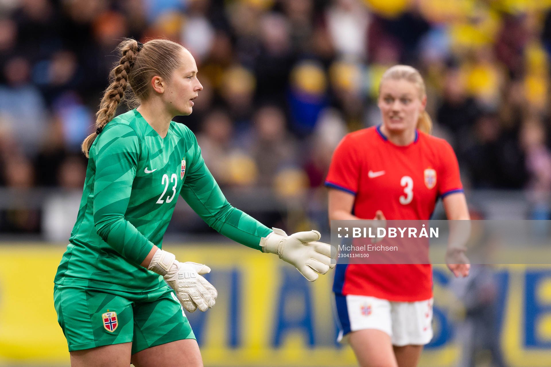 Goalkeeper Aurora Mikalsen of Norway