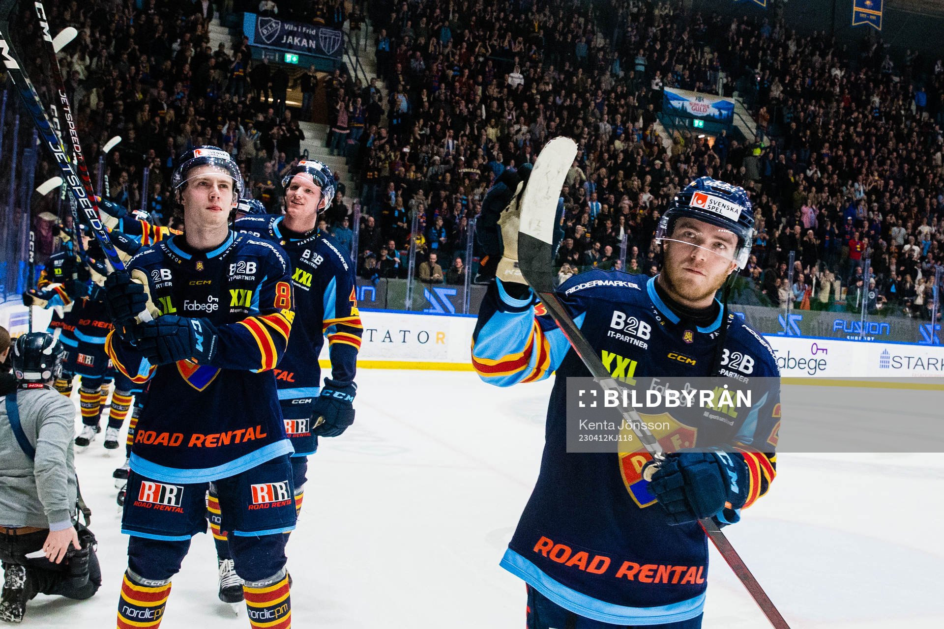 Djurgårdens Jonathan Lekkerimäki och Emil Berglund jublar