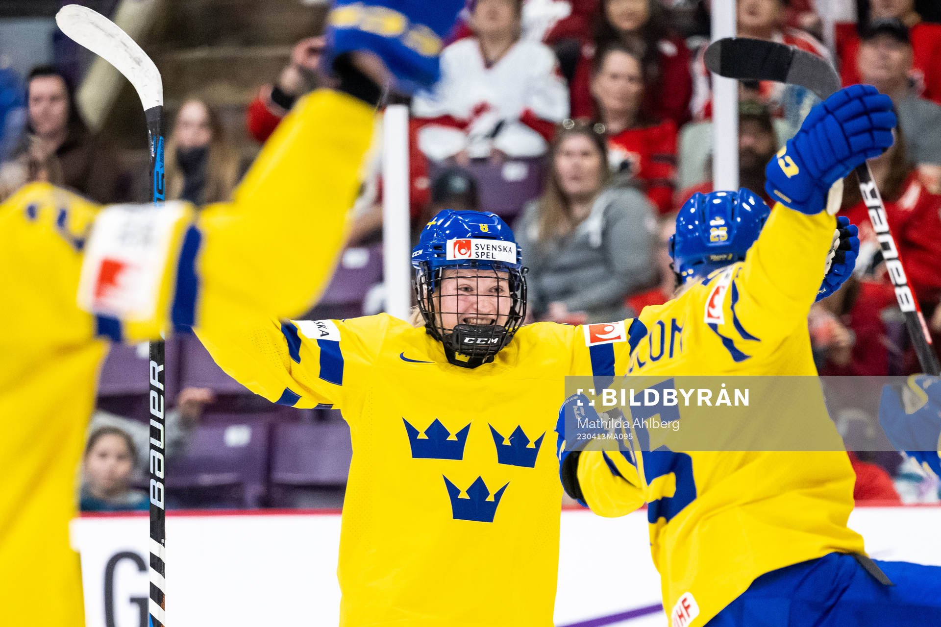 Hilda Svensson of Sweden celebrates Lina Ljungblom scoring