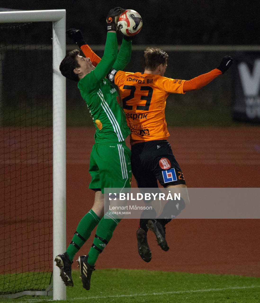   i matchen i div. 2 mellan FK Karlskrona och IFK Hässleholm i Karlskrona 14 april 2023.