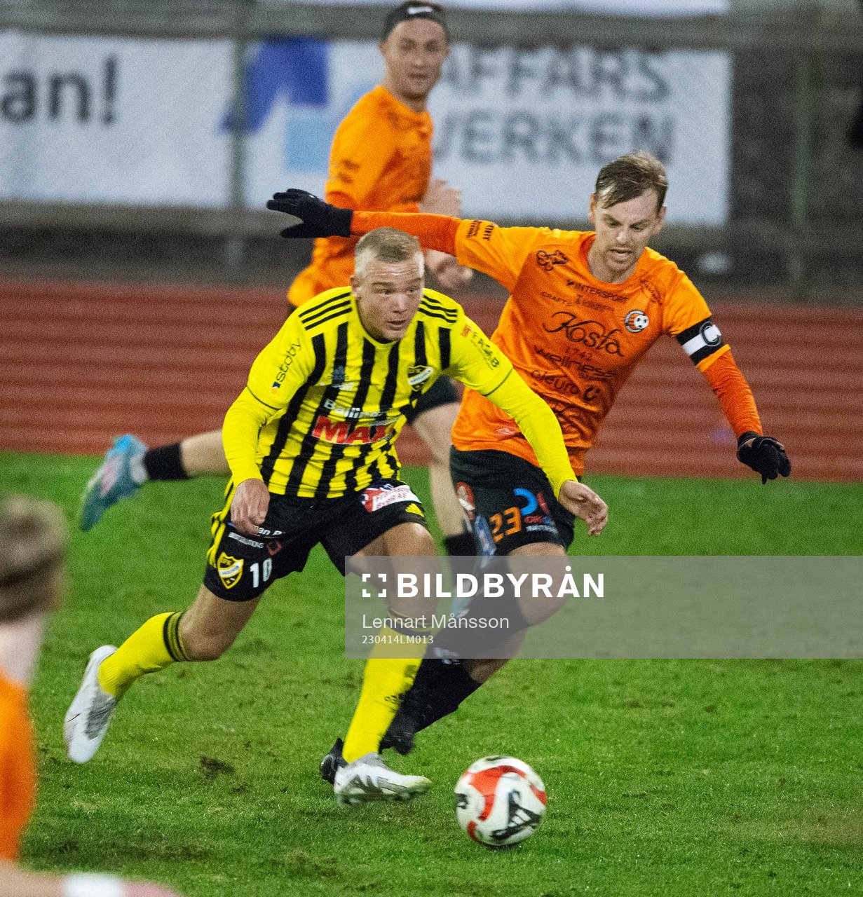   IFK Hässleholms Olle Kjellman Olblad i matchen i div. 2 mellan FK Karlskrona och IFK Hässleholm i Karlskrona 14 april 2023.