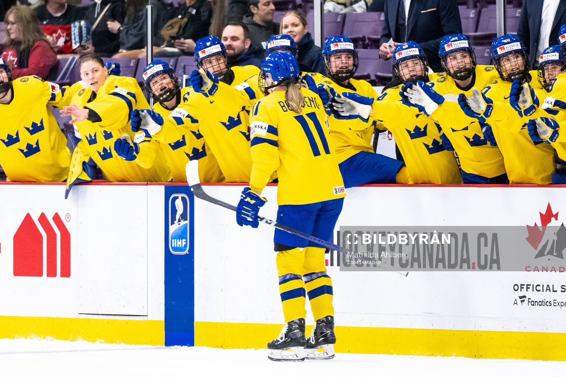 Josefin Bouveng of Sweden celebrates scoring 0-1