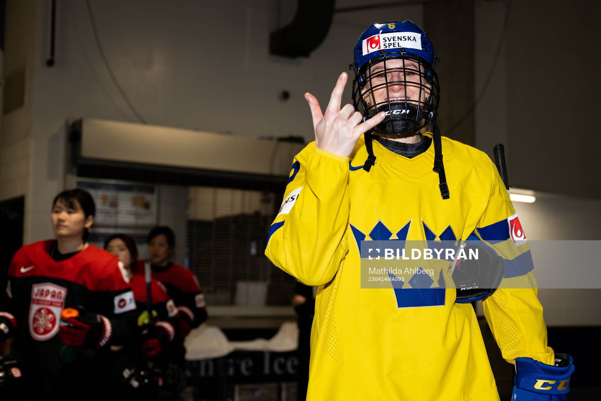 Josefine Holmgren of Sweden celebrates
