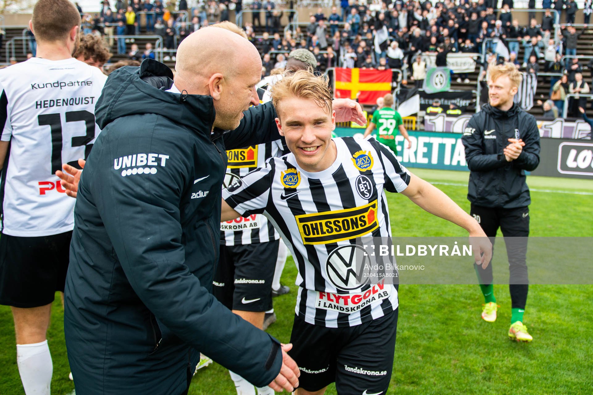 Landskronas Melker Jonsson och tränare Billy Magnusson