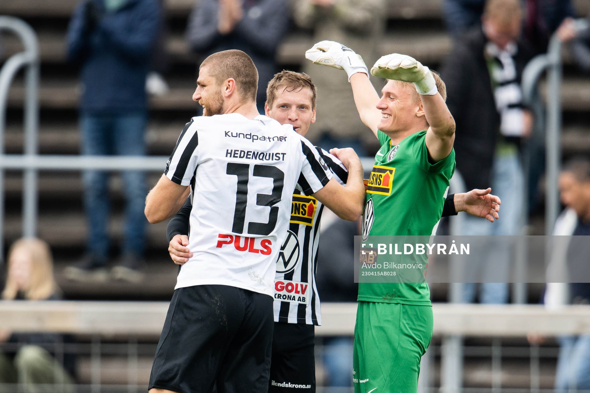 Landskronas Erik Hedenquist, Philip Andersson och målvakt