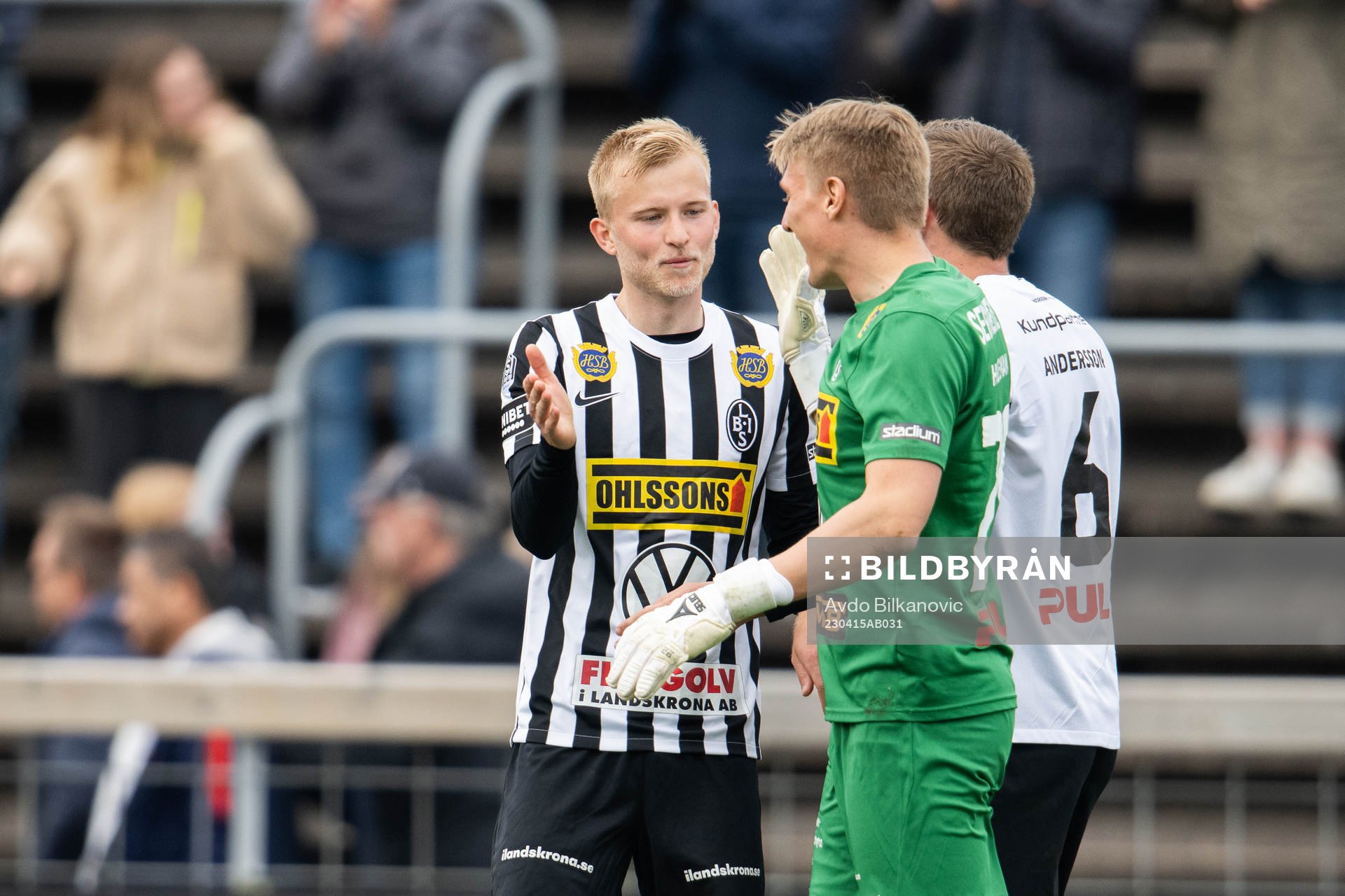 Landskronas Johan Rapp, Philip Andersson och målvakt
