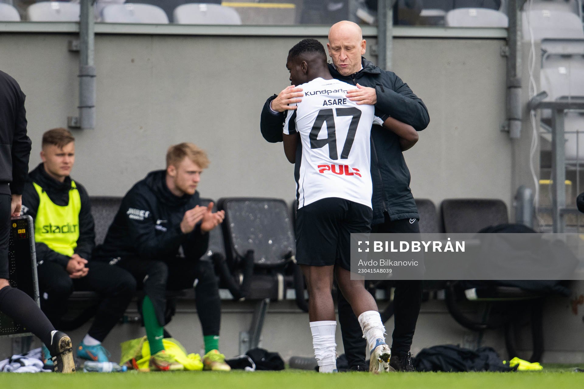 Landskronas Kofi Asare och tränare Billy Magnusson