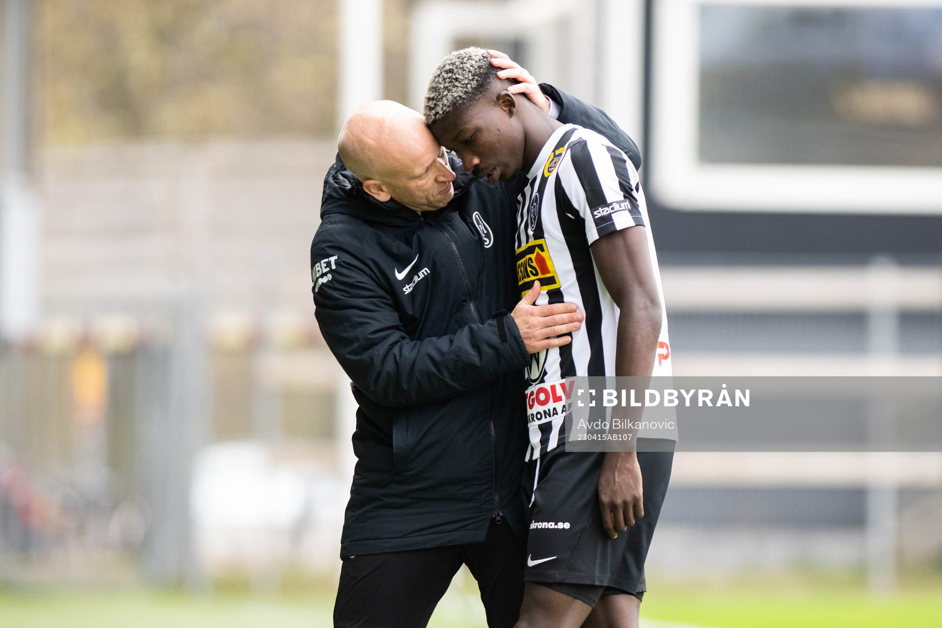 Landskronas Ousmane Diawara och tränare Billy Magnusson