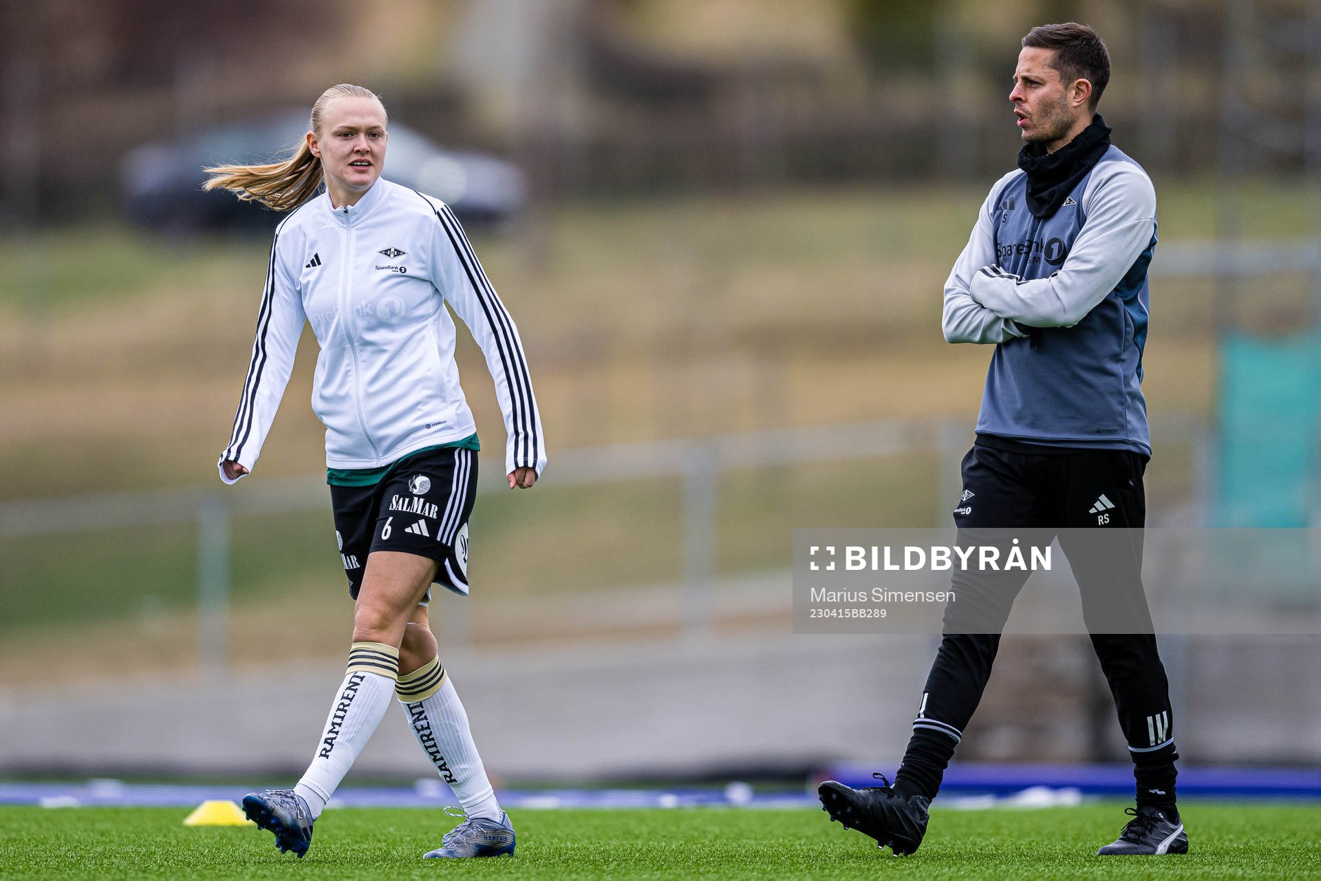 Elin Åhgren Sørum of Rosenborg and Robin Shroot,
