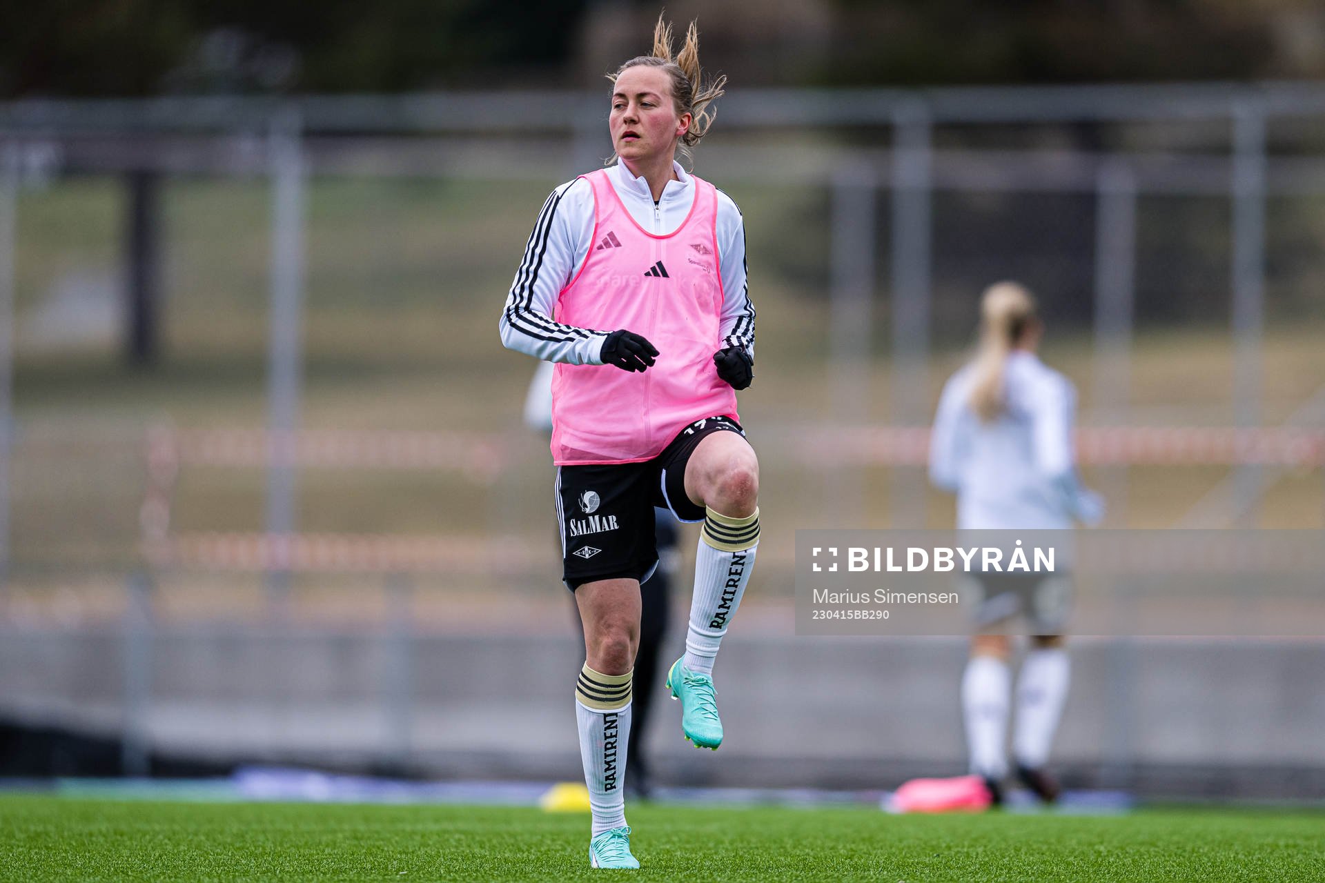Kristine Minde of Rosenborg warms up