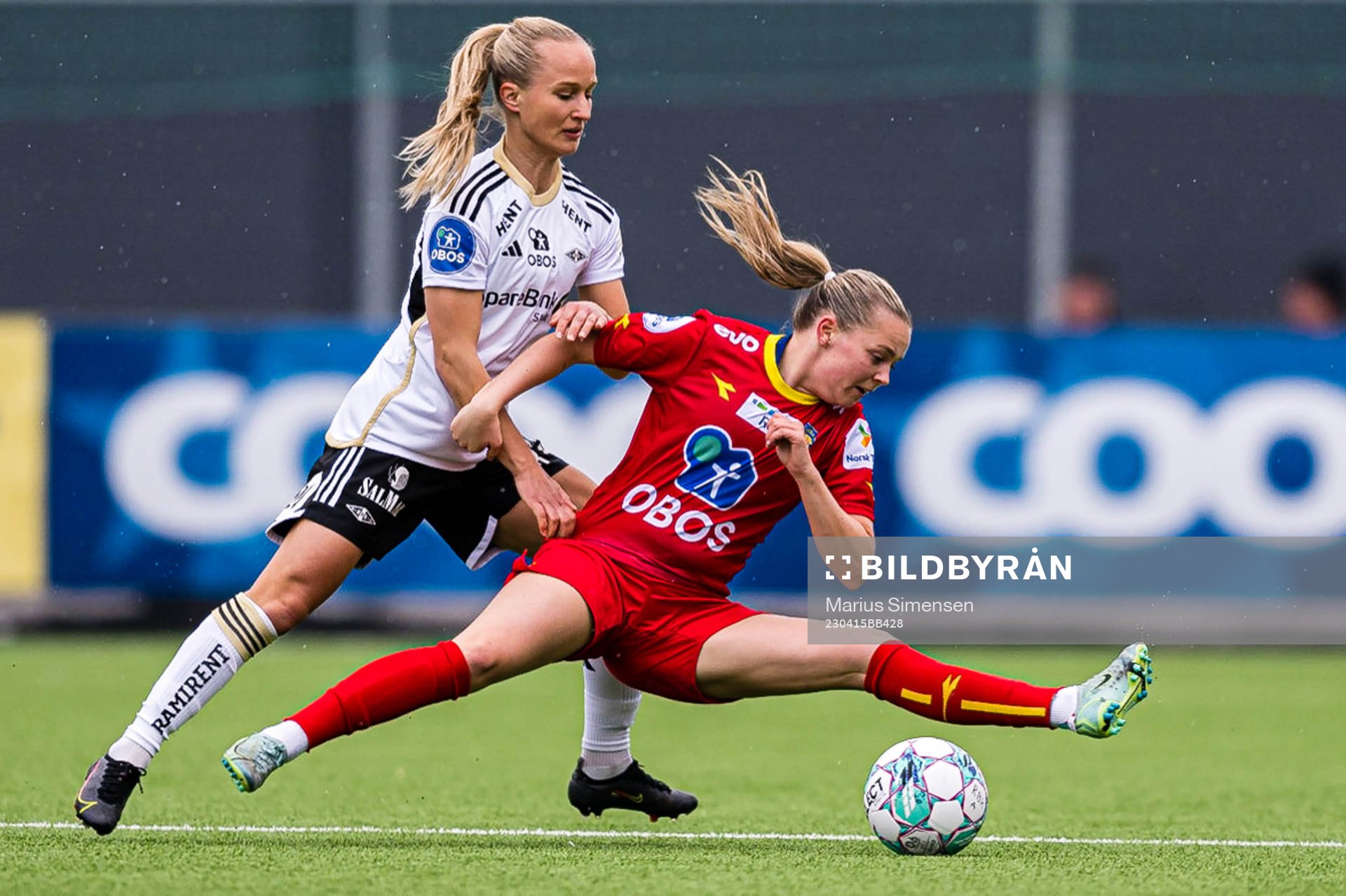 Maria Olsvik of Rosenborg and Martine Humlestøl Midtbø of