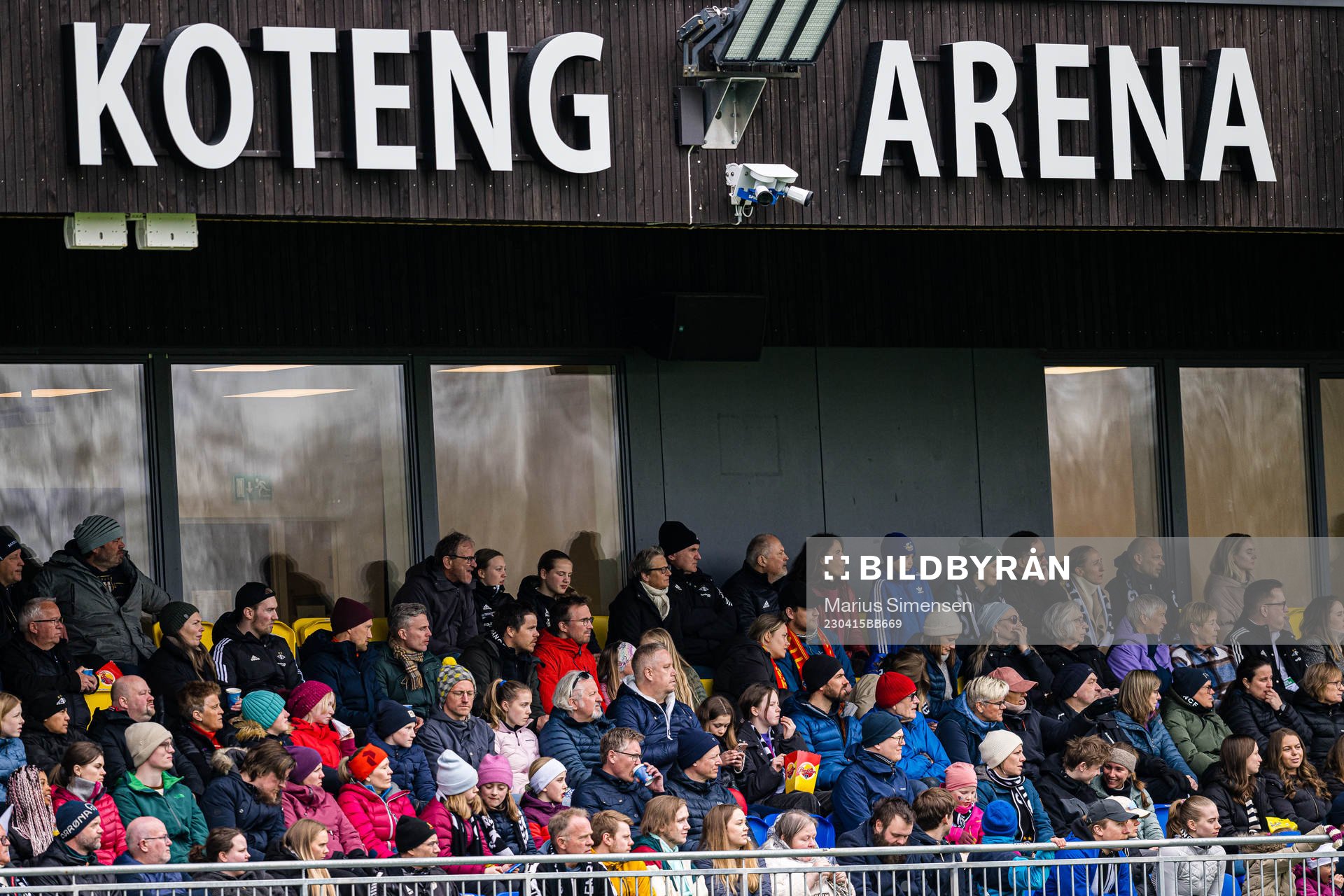 Spectators in the stands at Koteng Arena