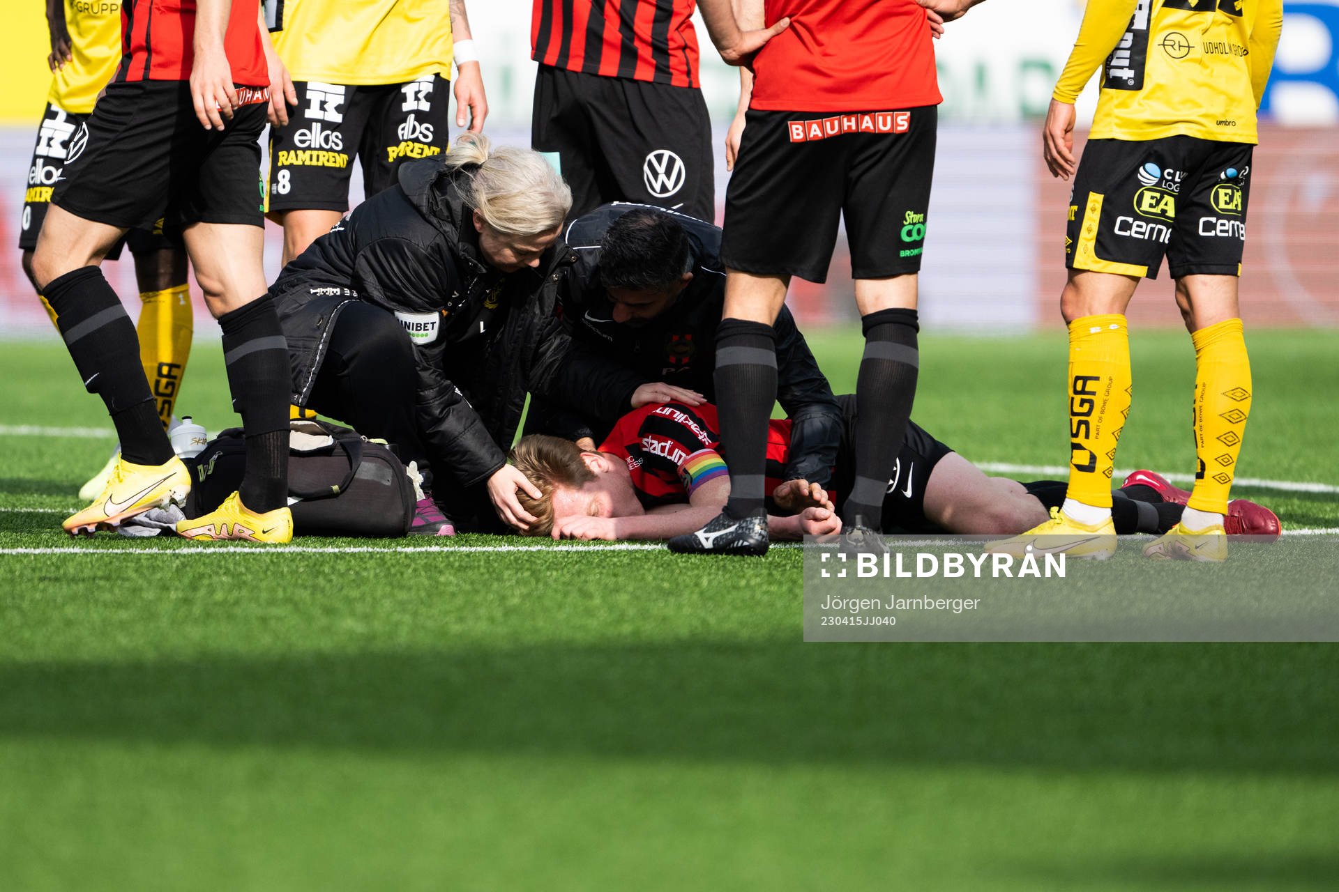 Brommapojkarnas Gustav Sandberg Magnusson har ont