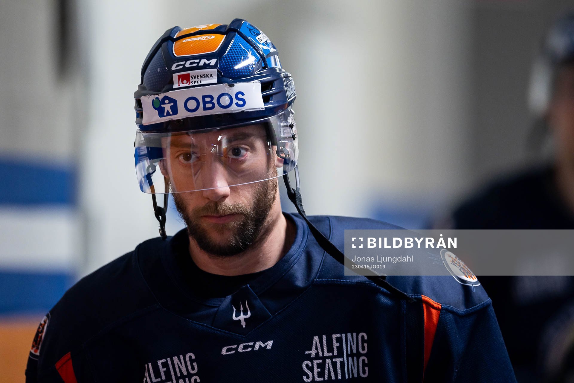 Växjös Dan Sexton före final ett i SHL mellan Växjö