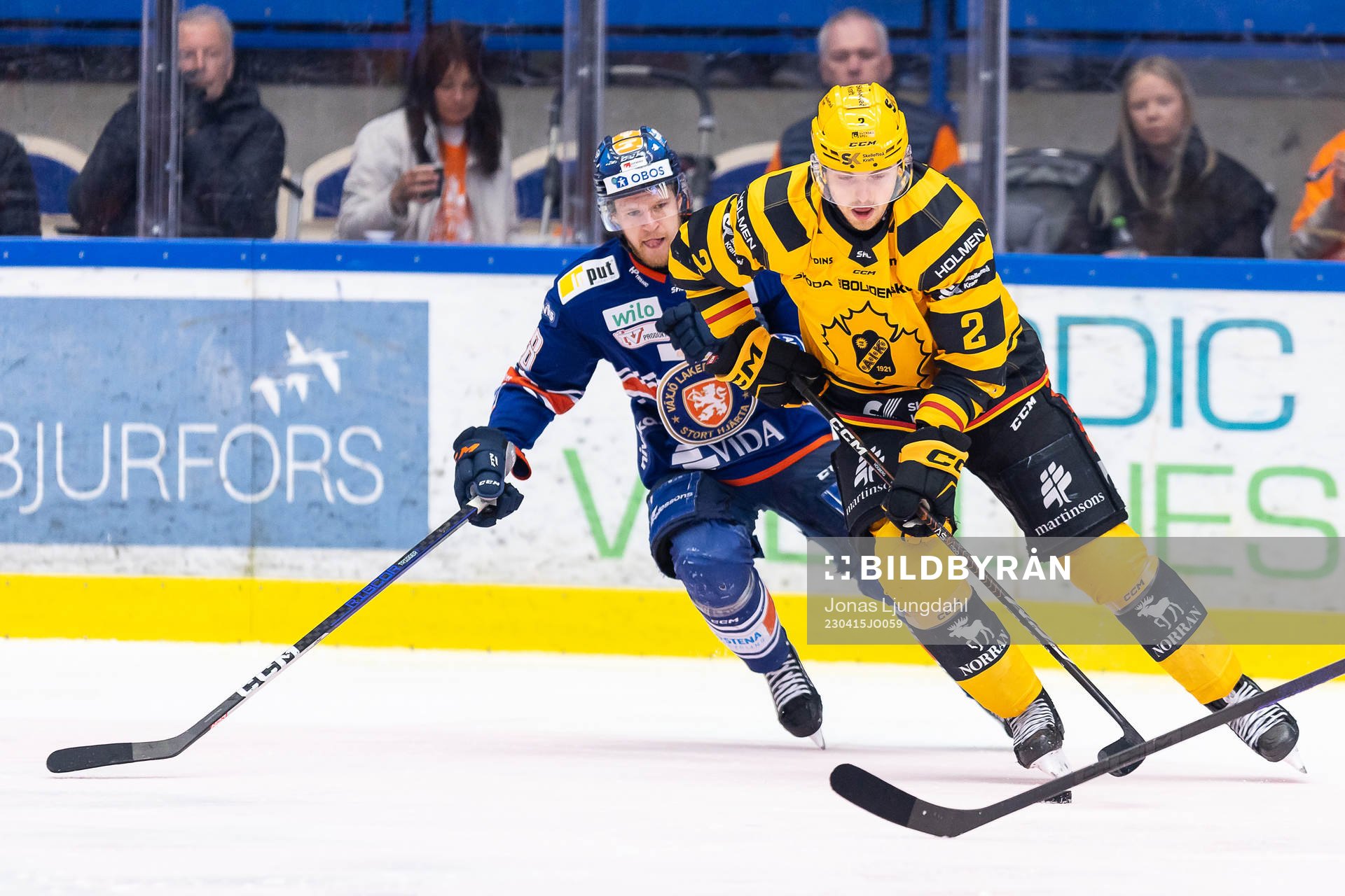Växjös Hugo Gustafsson och Skellefteås Linus Högberg