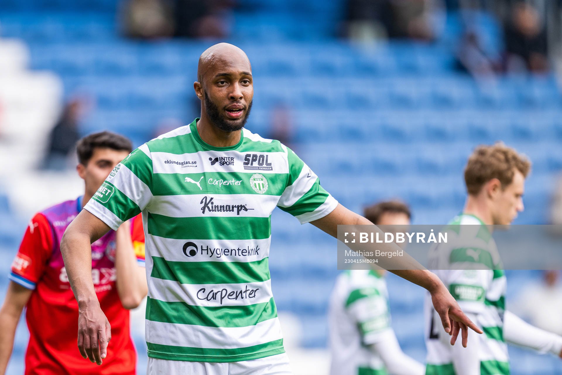 Västerås SKs Jabir Abdihakim Ali under fotbollsmatchen i Superettan mellan Helsingborg och Västerås SK den 15 april 2023 i Helsingborg. 