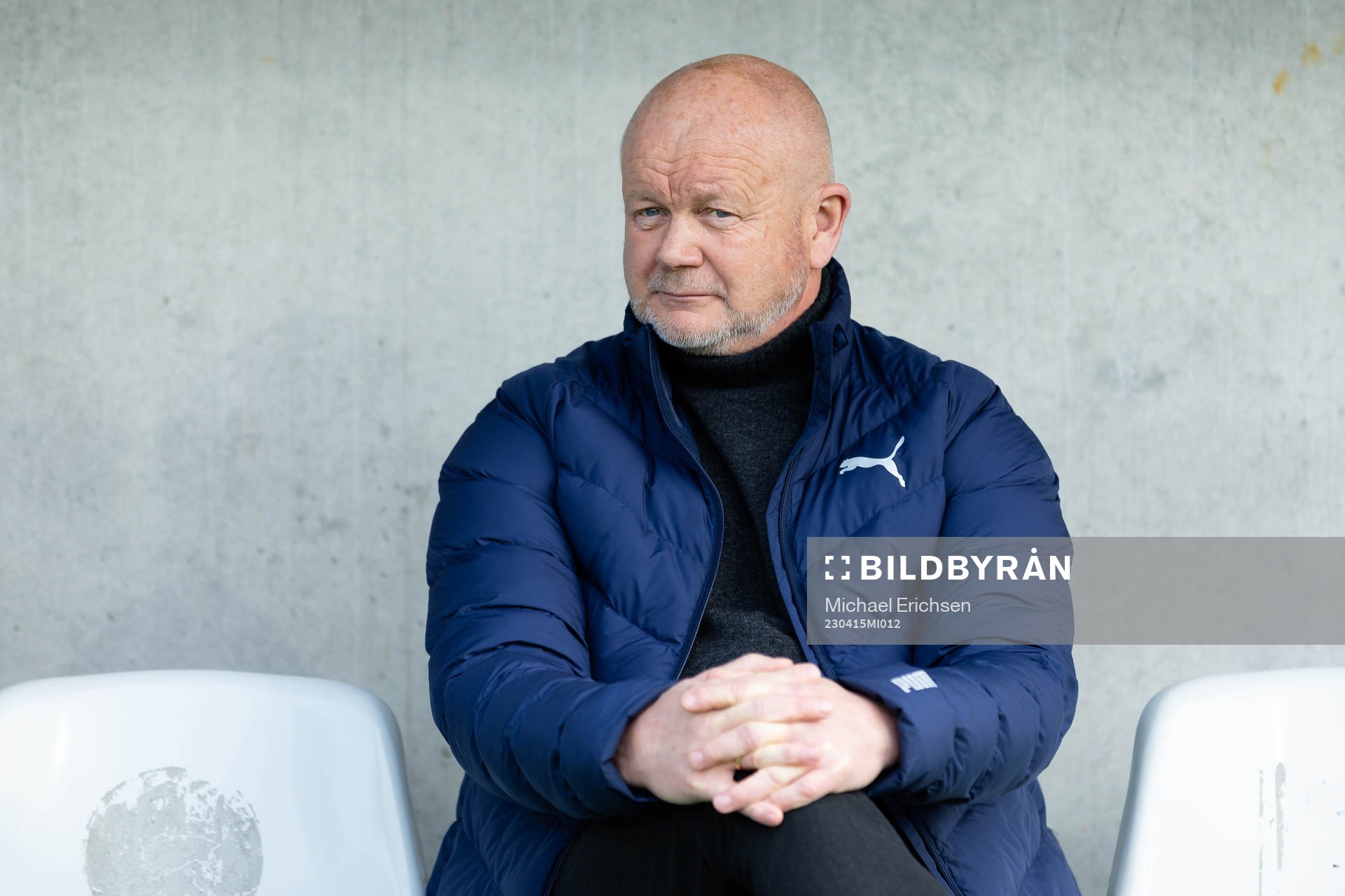 Häckens tränare Per-Mathias Høgmo innan fotbollsmatchen