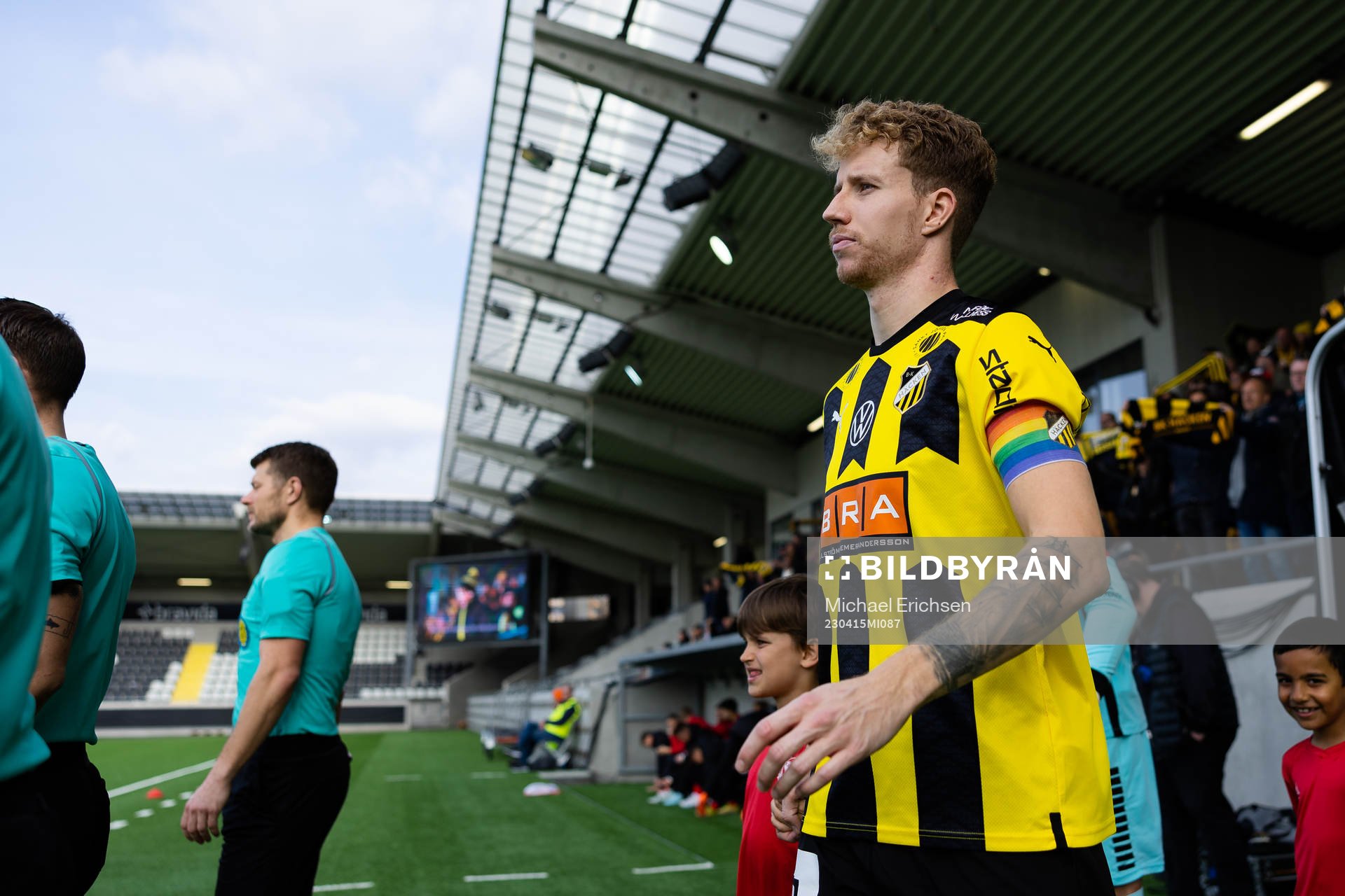 Häckens Samuel Gustafson innan fotbollsmatchen i