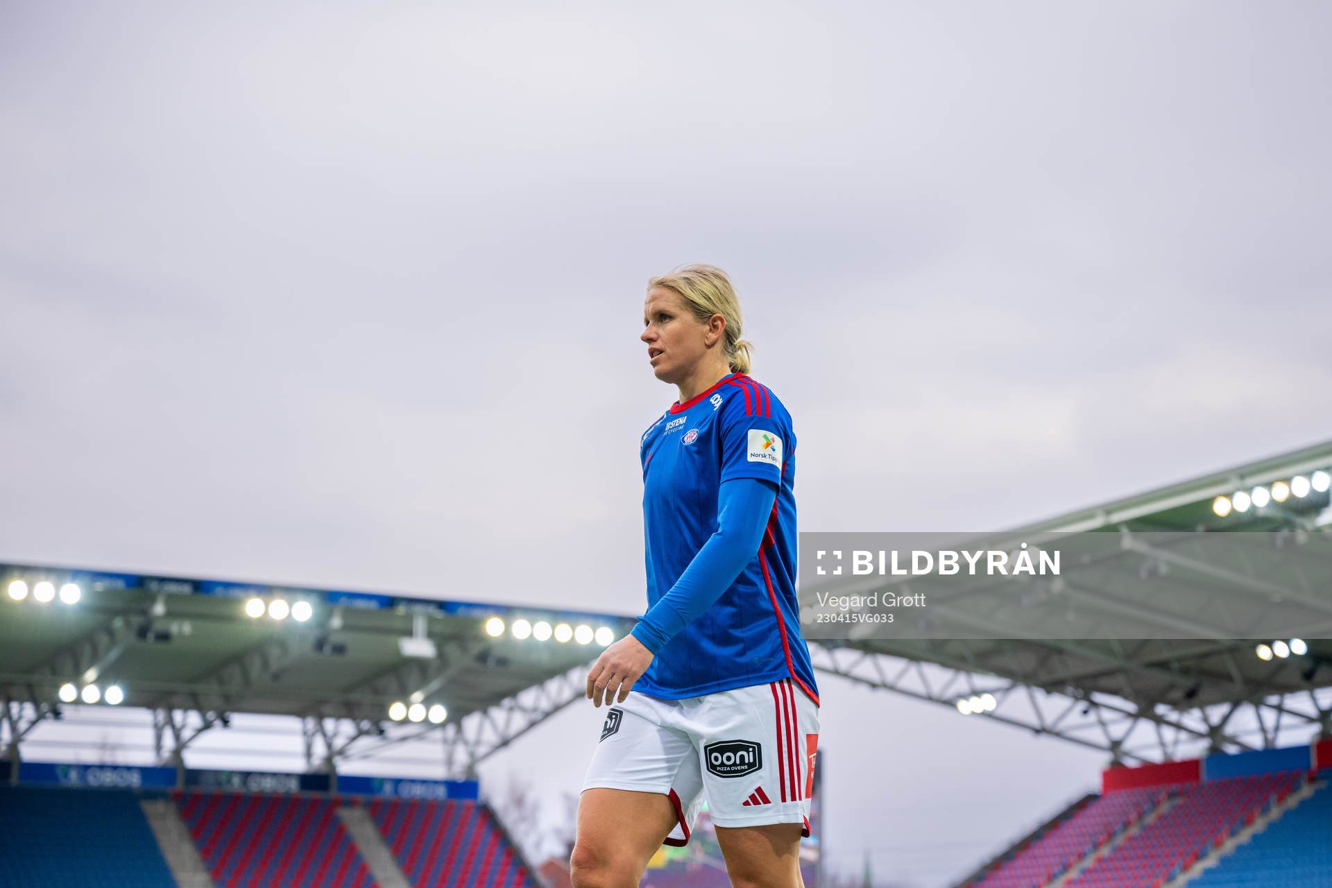 Elise Thorsnes of Vålerenga during the Toppserien football match between Vålerenga and Avaldsnes on April 15, 2023 in Oslo. 
