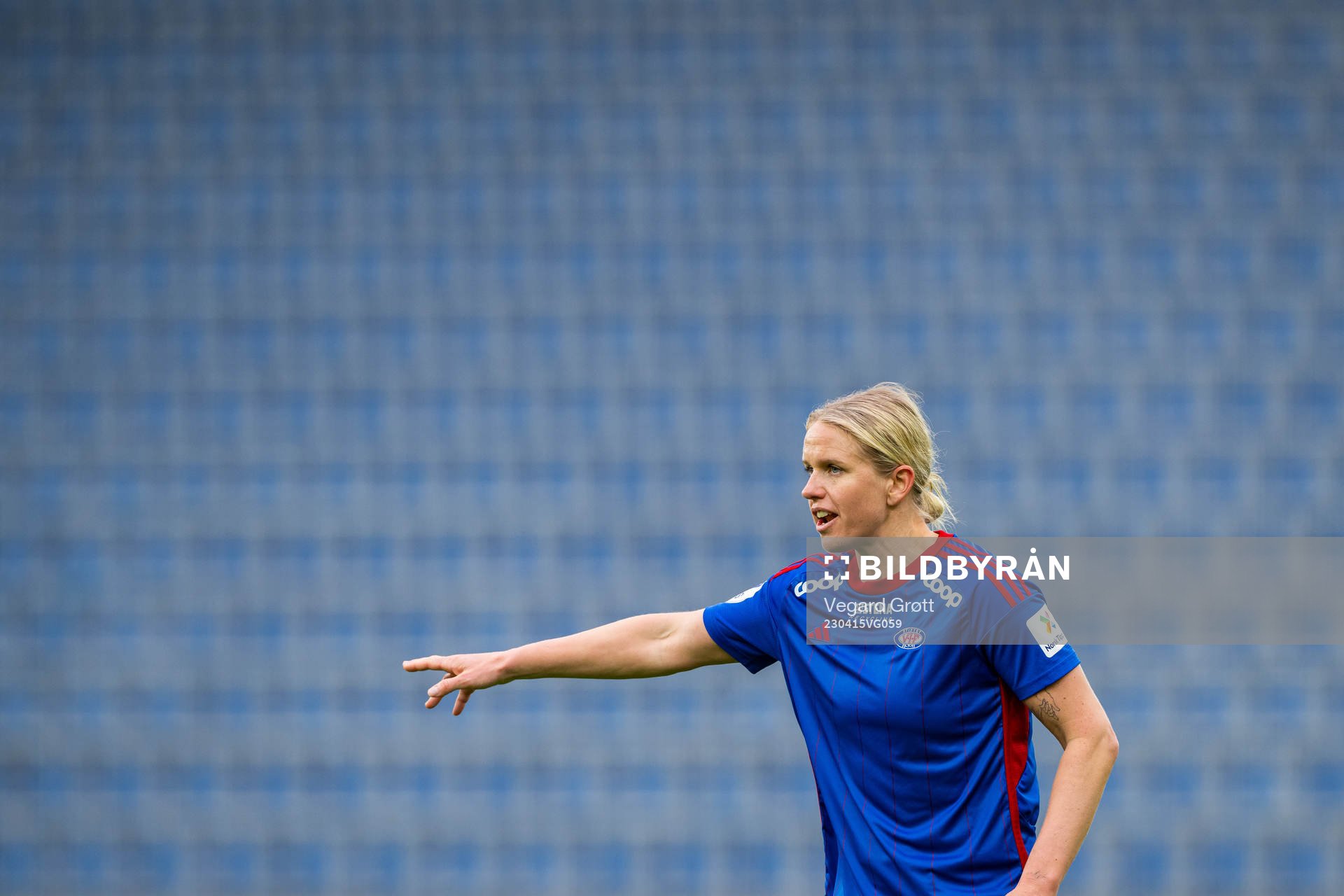 Elise Thorsnes of Vålerenga during the Toppserien football match between Vålerenga and Avaldsnes on April 15, 2023 in Oslo. 