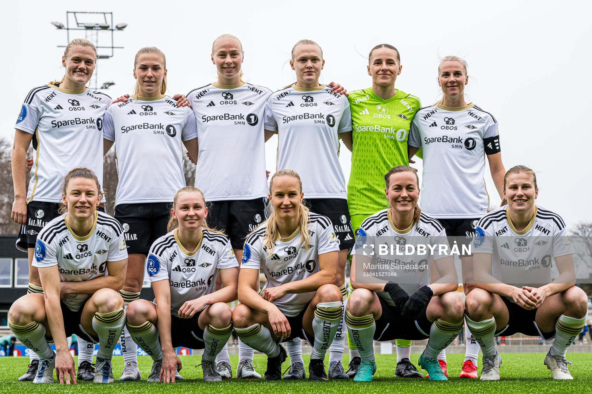 The starting eleven of Rosenborg, from the top left;