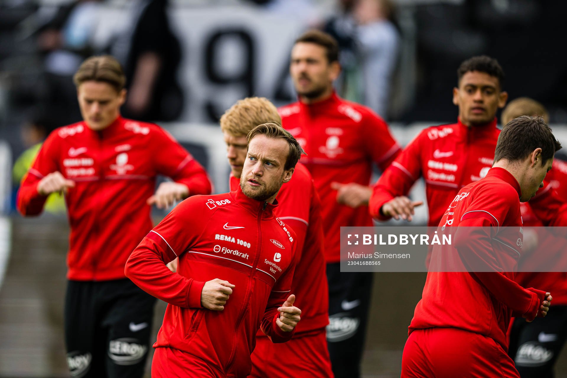 Bård Finne of Brann warms up