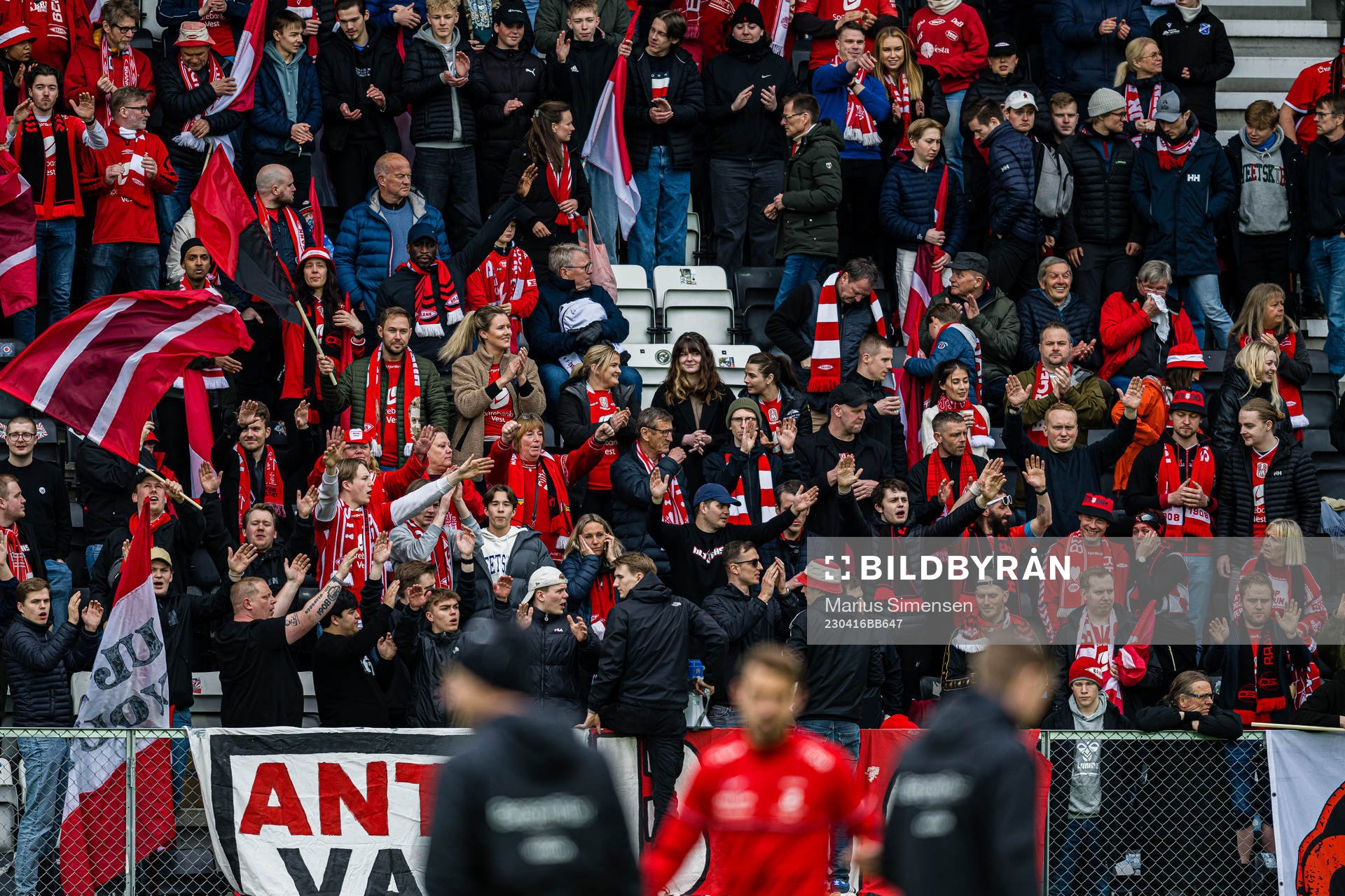 Spectators in the stands