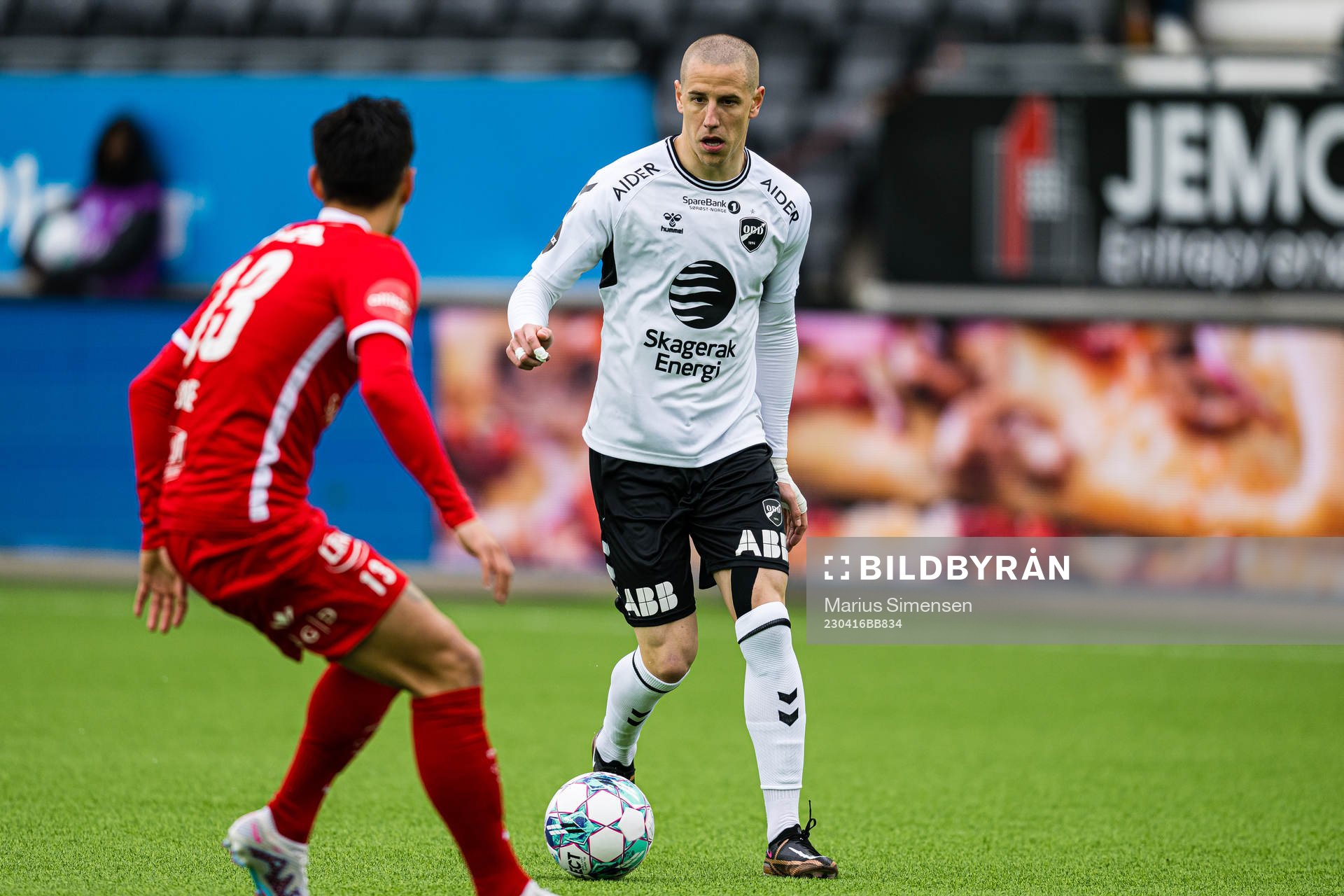 Milan Jevtovic of Odd during the Eliteserien match between Odd and Brann on April 16, 2023 in Skien.