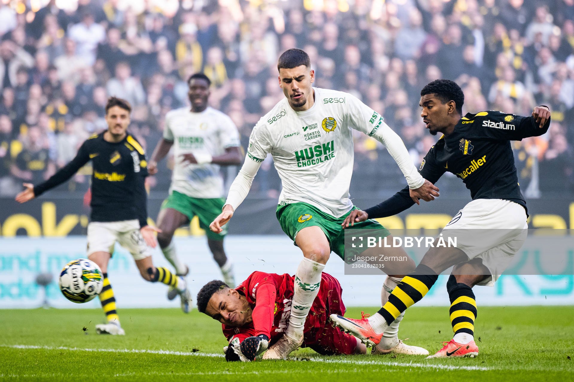 AIKs Alexander Fesshaie Beraki gör 2-0 i kam med Hammarbys