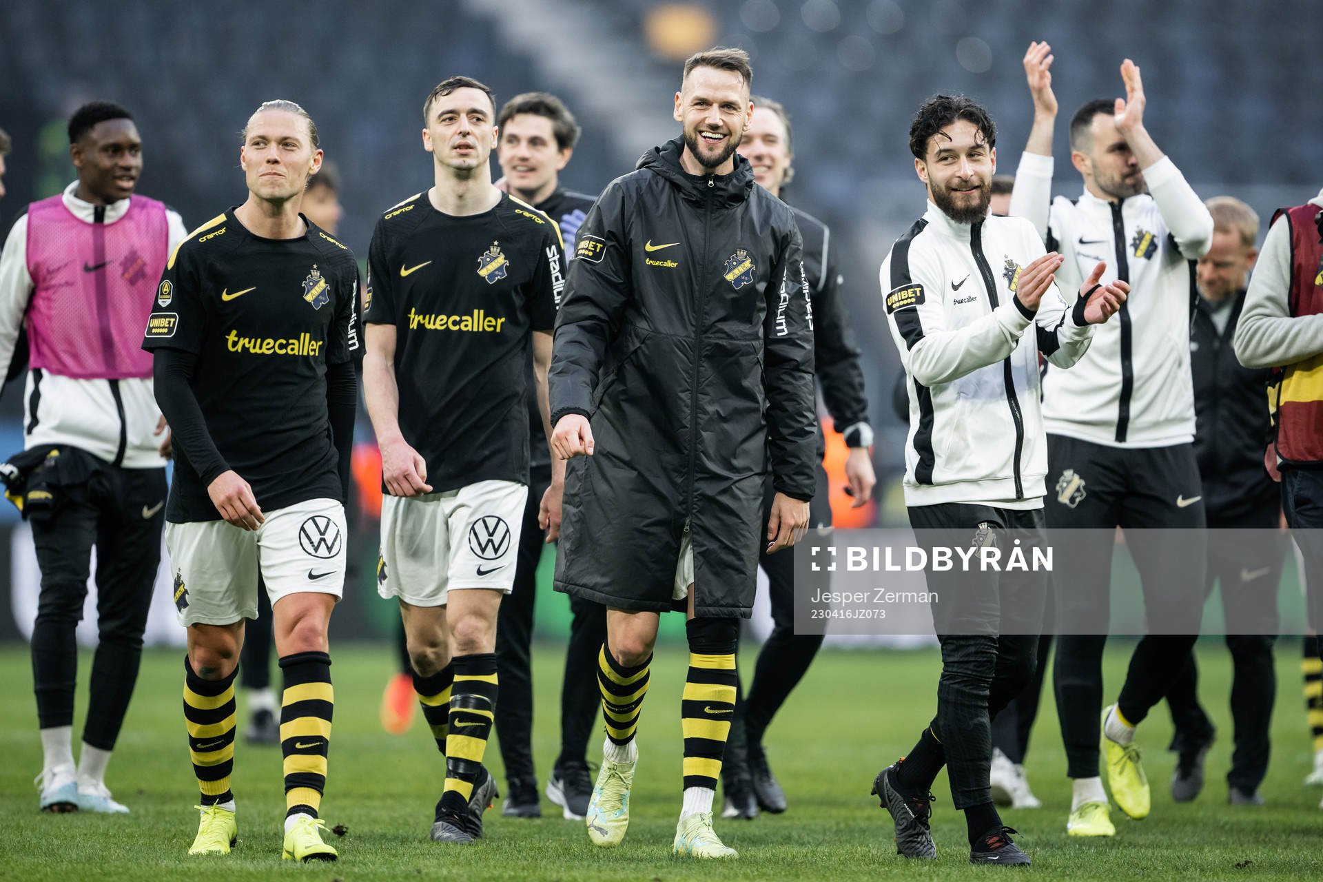AIKs Viktor Fischer, Alexander Milosevic och Elias Durmaz