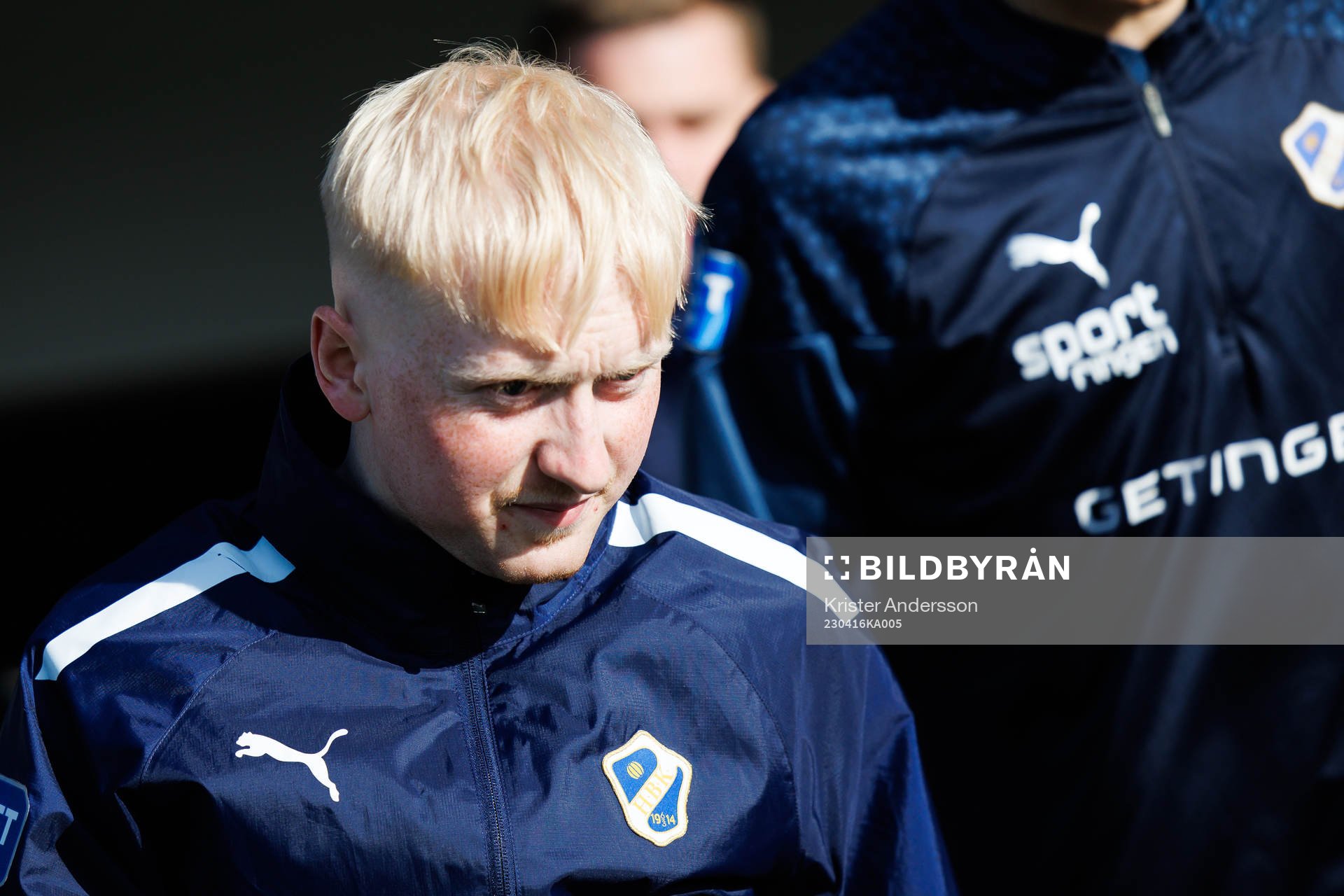 Halmstads Pontus Carlsson före fotbollsmatchen i