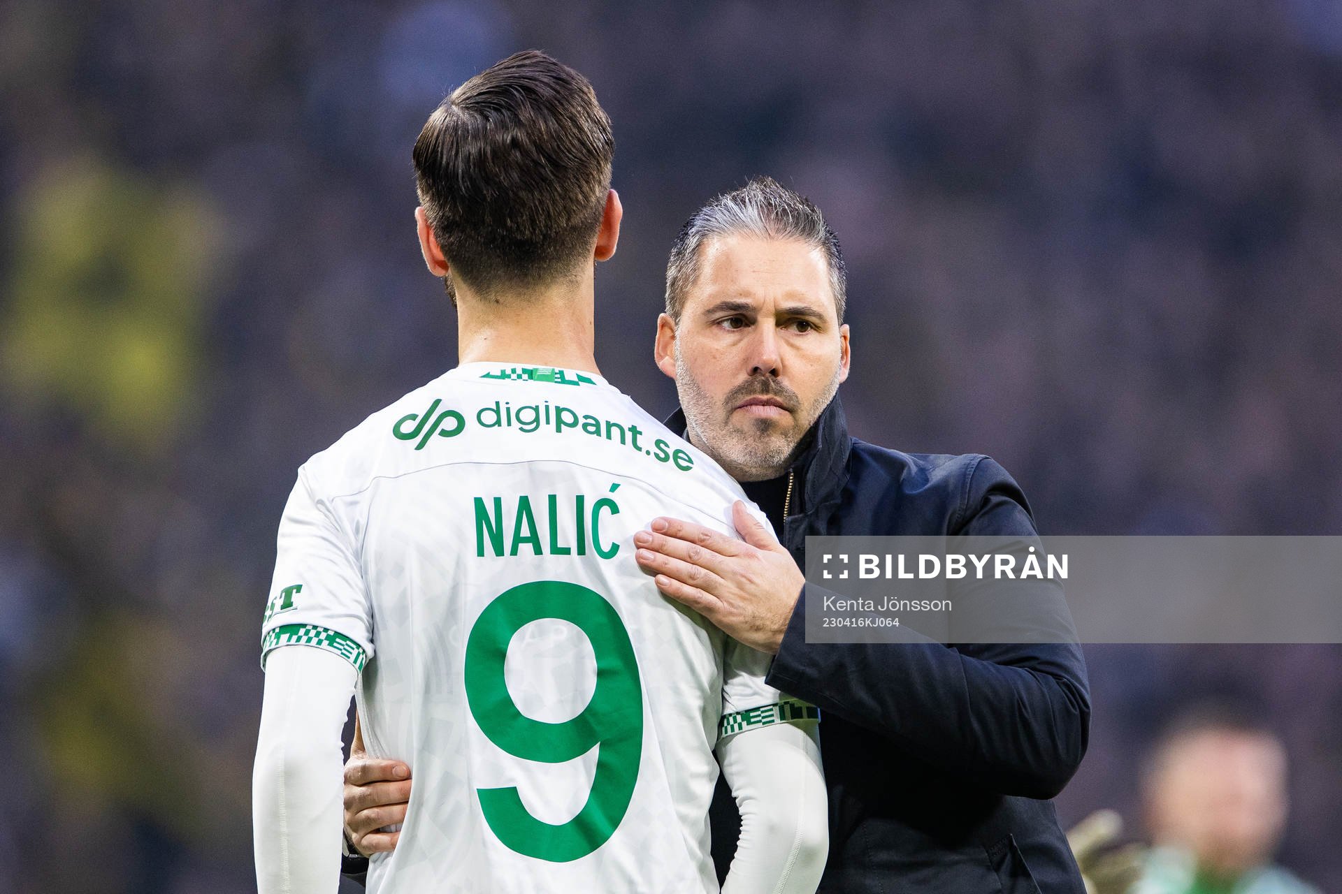 Hammarbys Adi Nalic och tränare Marti Cifuentes deppar
