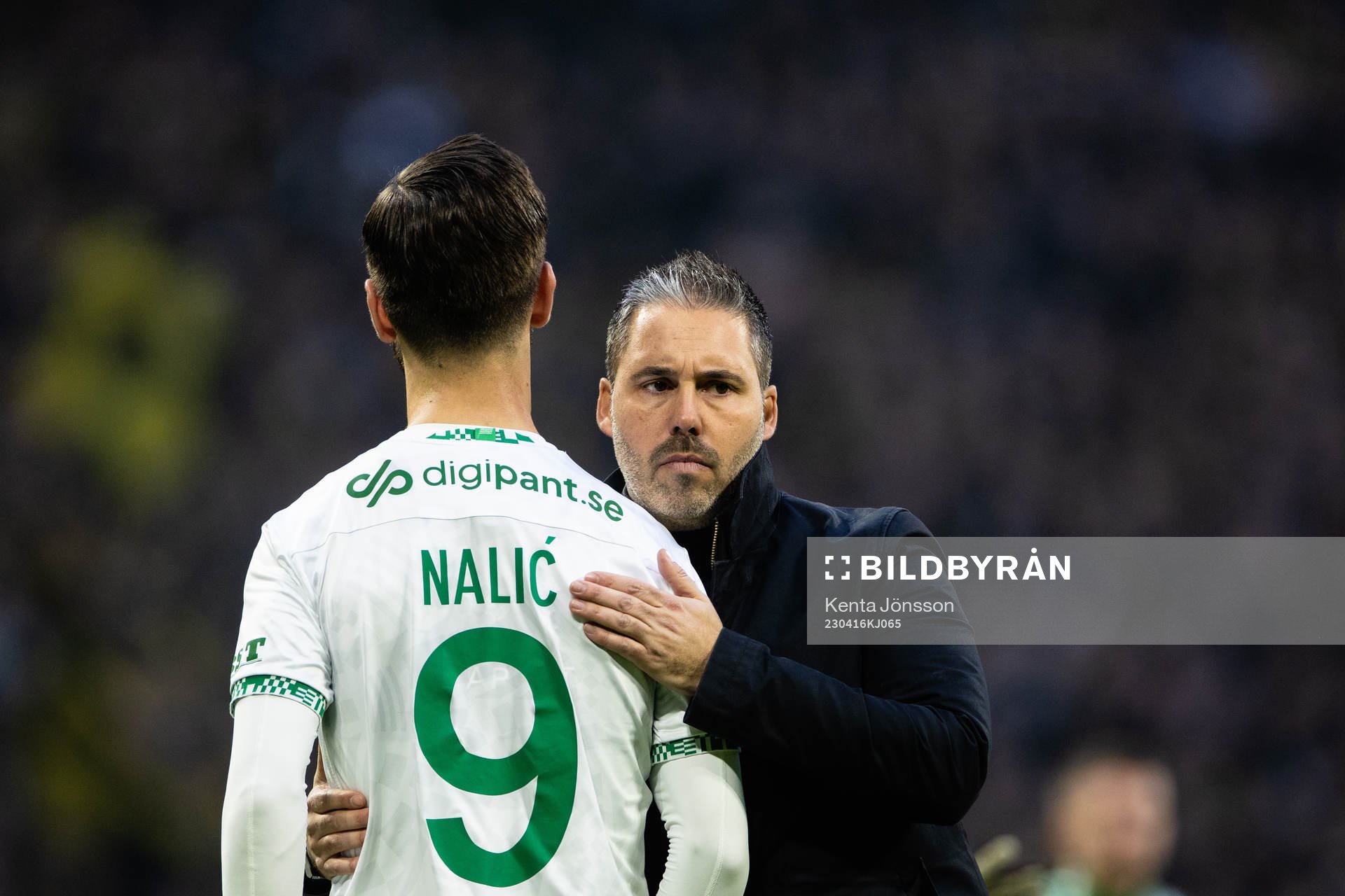 Hammarbys Adi Nalic och tränare Marti Cifuentes deppar