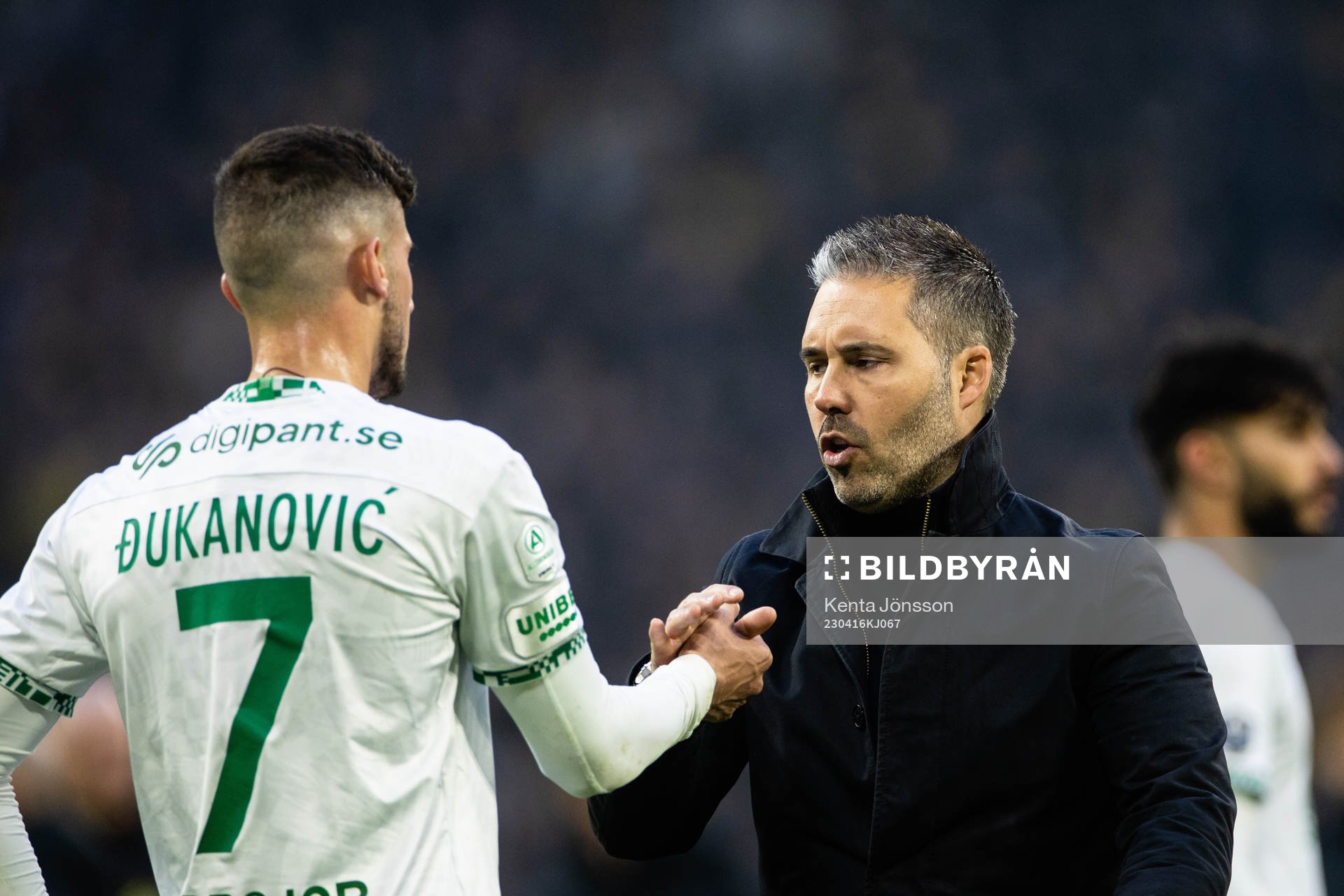 Hammarbys Viktor Djukanovic och tränare Marti Cifuentes