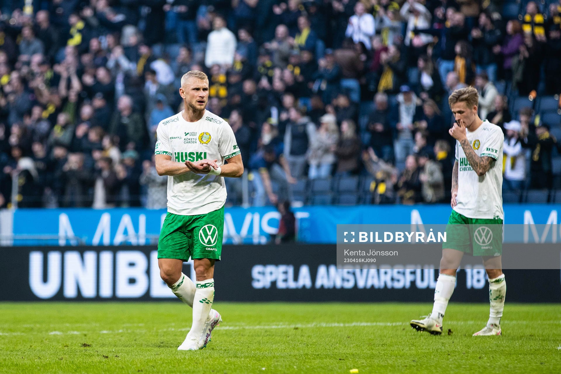 Hammarbys Simon Strand och Fredrik Hammar deppar