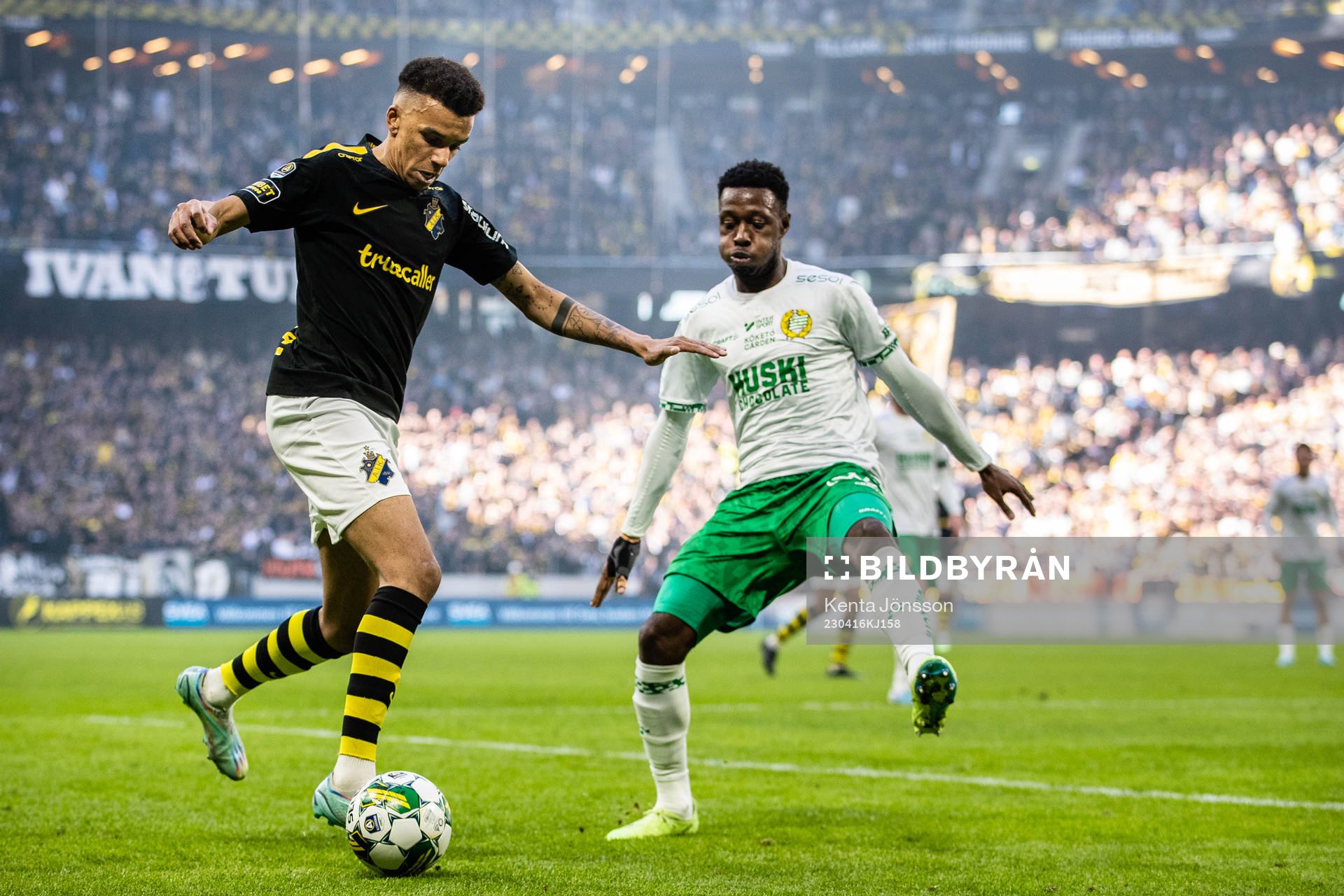 s Rui Modesto och Hammarbys Shaquille Pinas