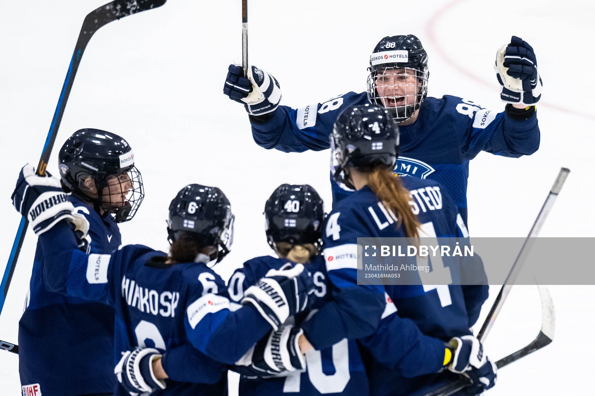Ronja Savolainen of Finland celebrates