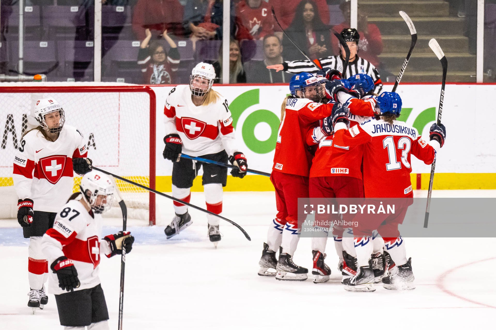 Denisa Krizova of Czech Republic celebrates scoring 3-2
