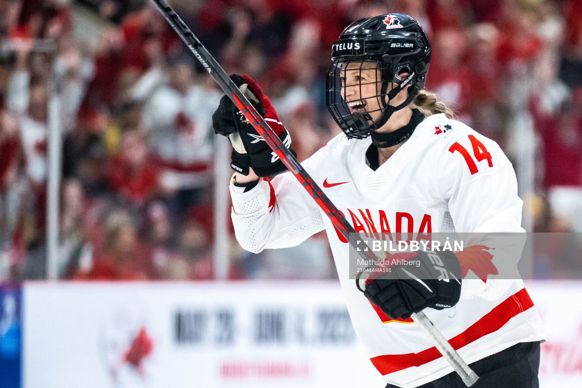 Renata Fast of Canada celebrates scoring 3-1