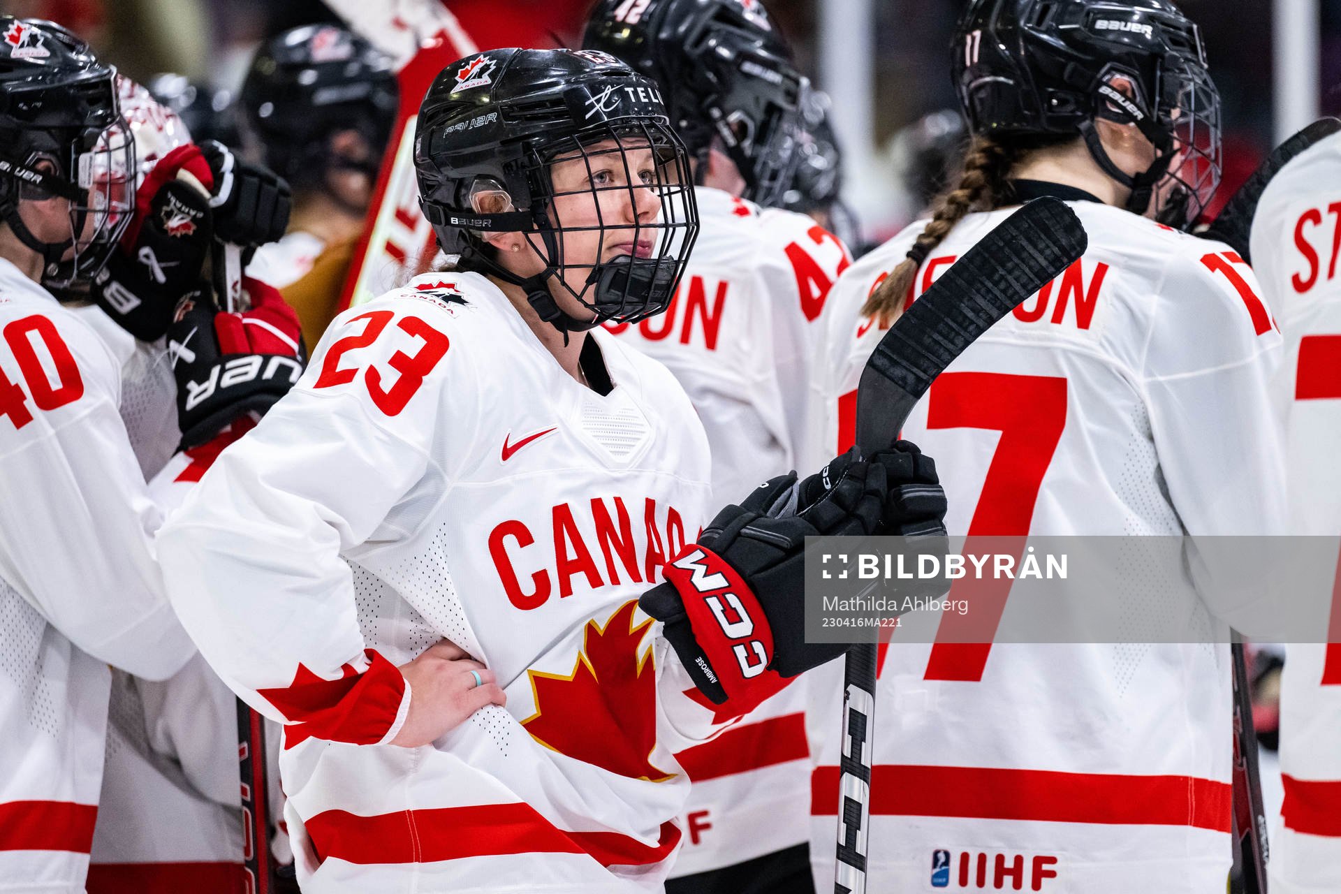 Erin Ambrose of Canada looks dejected