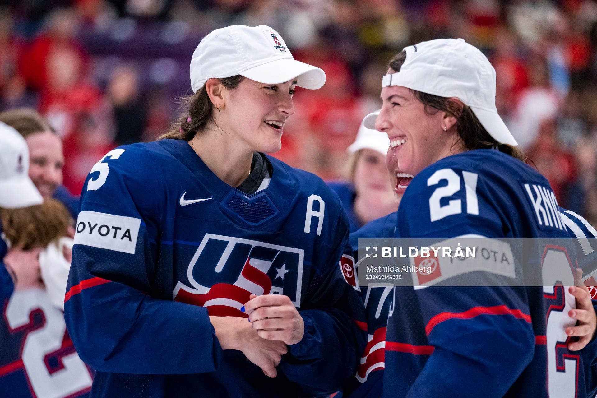 Megan Keller and Joy Dunne of USA celebrate