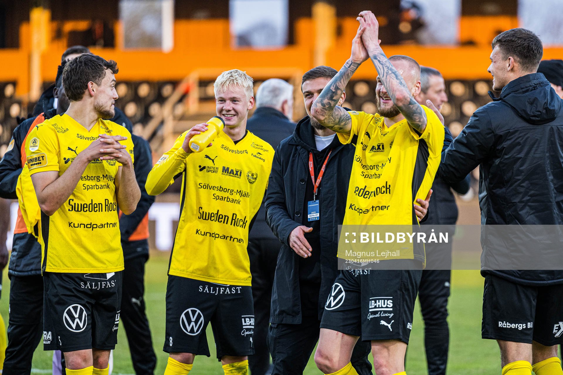 Mjällbys Colin Rösler , Otto Rosengren och Adam Ståhl