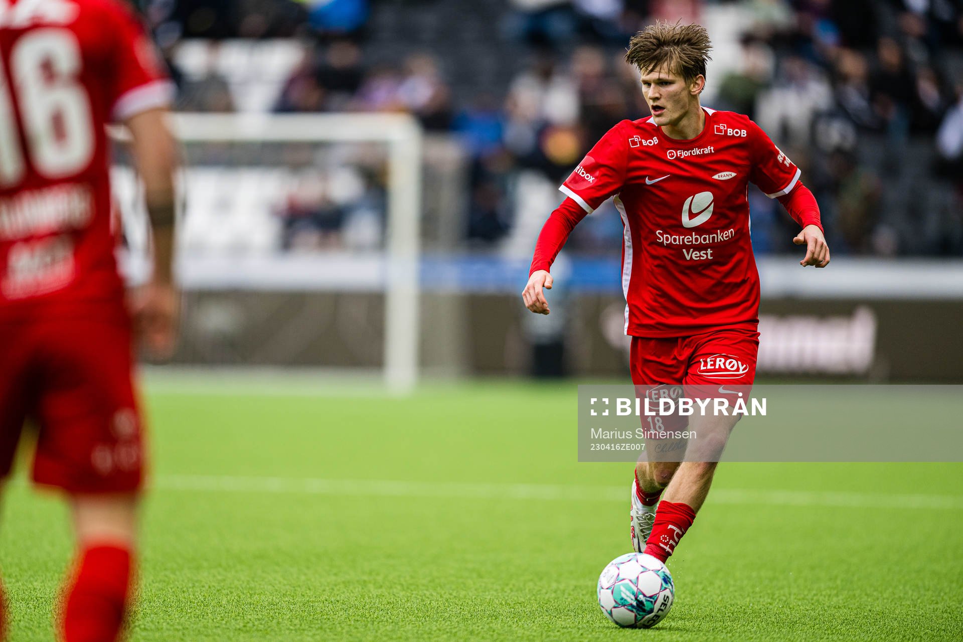 David Møller Wolfe of Brann during the Eliteserien match between Odd and Brann on April 16, 2023 in Skien.