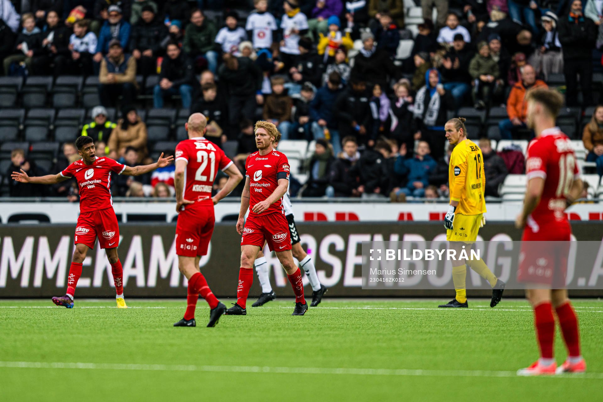 Japhet Sery Larsen and Sivert Heltne Nilsen of Brann looks