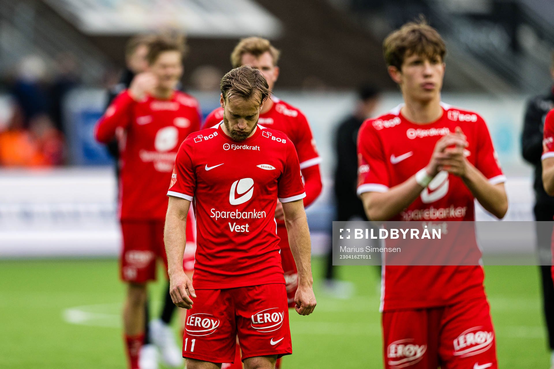 Bård Finne of Brann looks dejected
