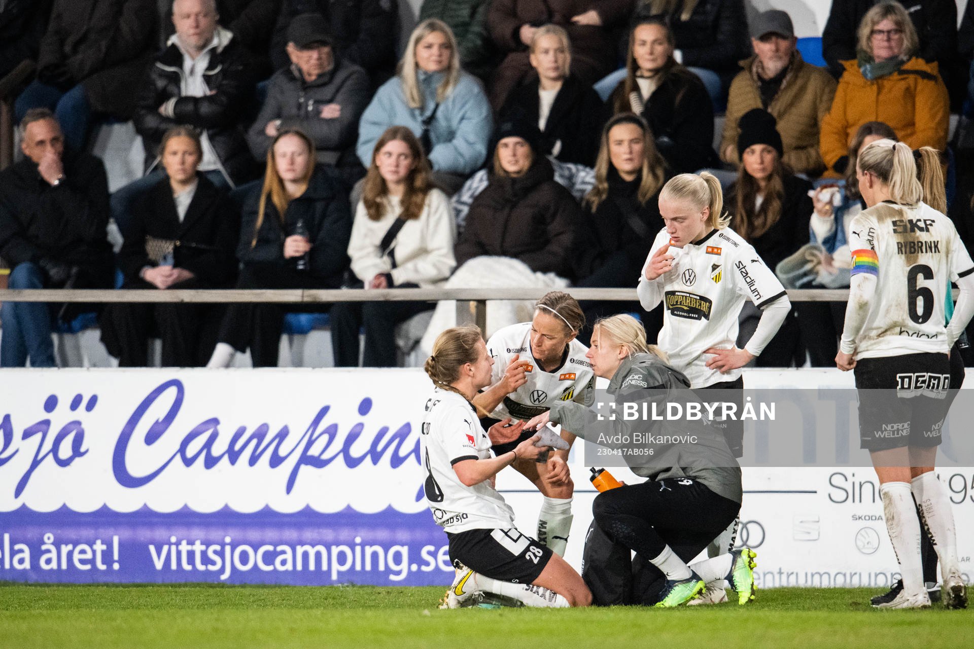 Häckens Rusul Rosa Kafaji under fotbollsmatchen i Damallsvenskan mellan Vittsjö och Häcken den 17 april 2023 i Vittsjö. 