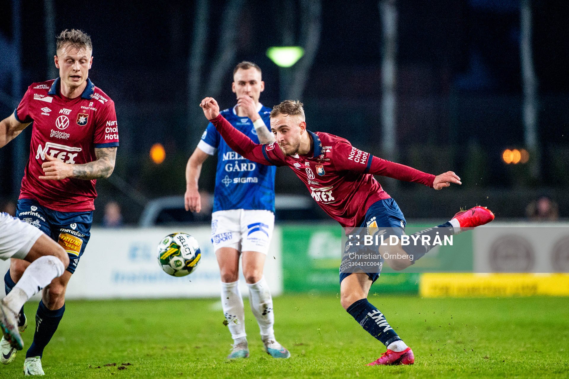 Örgrytes Amel Mujanic under fotbollsmatchen i Superettan mellan Trelleborg och Örgryte den 17 april 2023 i Trelleborg. 