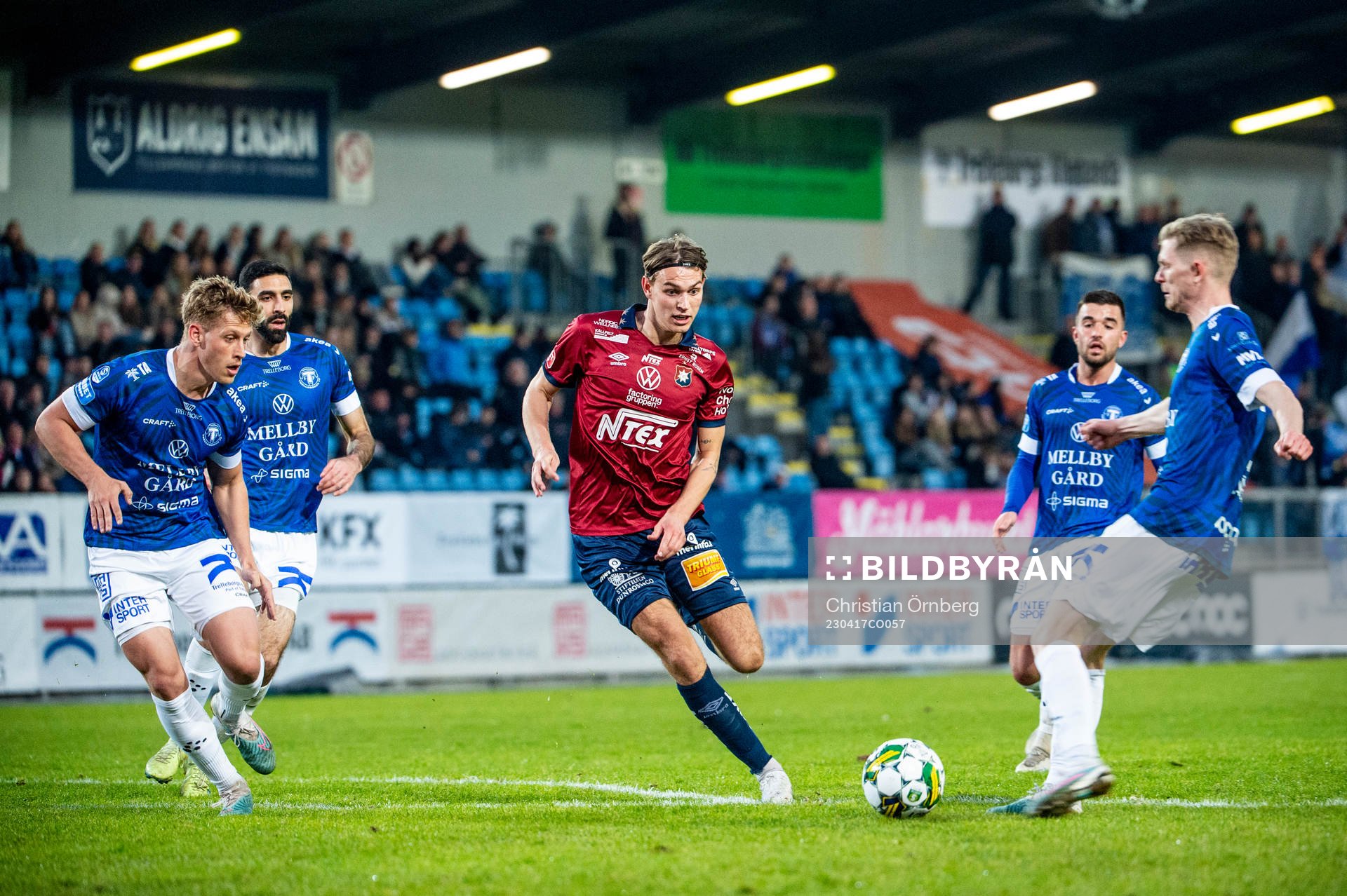 Örgrytes Noah Christoffersson mot Trelleborgs spelare